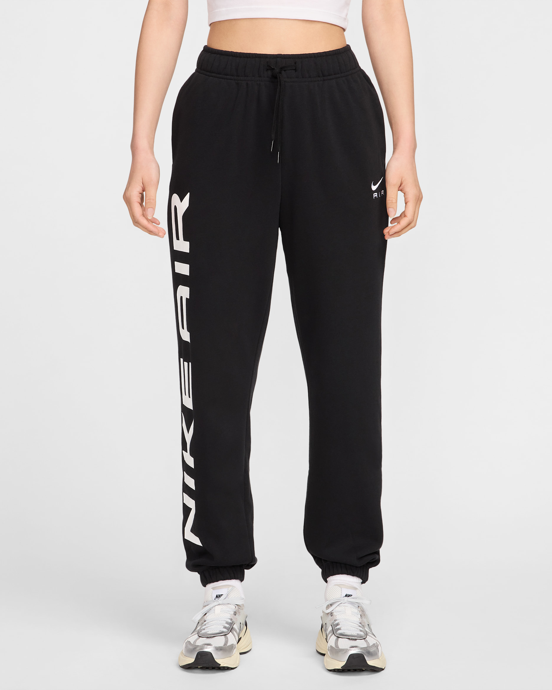 Nike Sportswear Air Women's Fleece Oversized High-Rise Joggers - Black/White