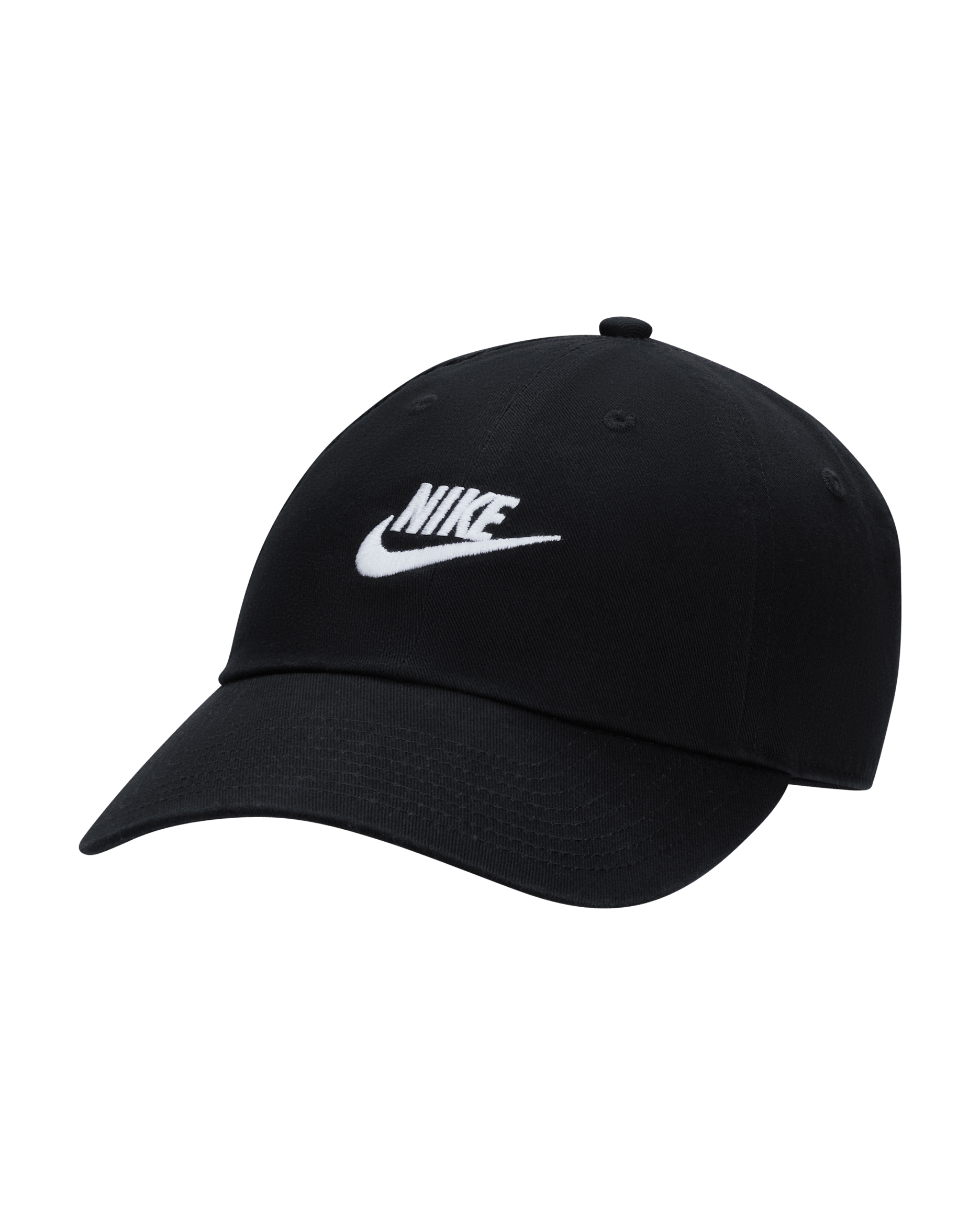 Ustruktureret Nike Club Futura Wash-kasket - sort/hvid