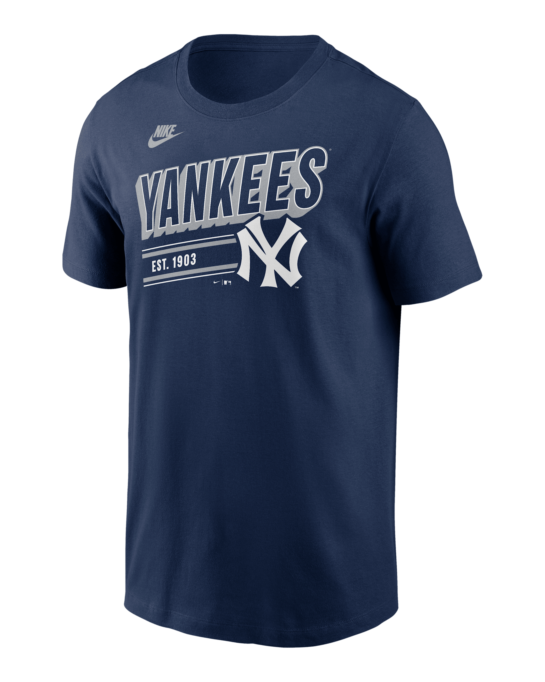 Playera Nike de la MLB para hombre New York Yankees Cooperstown Retro - Azul marino medianoche