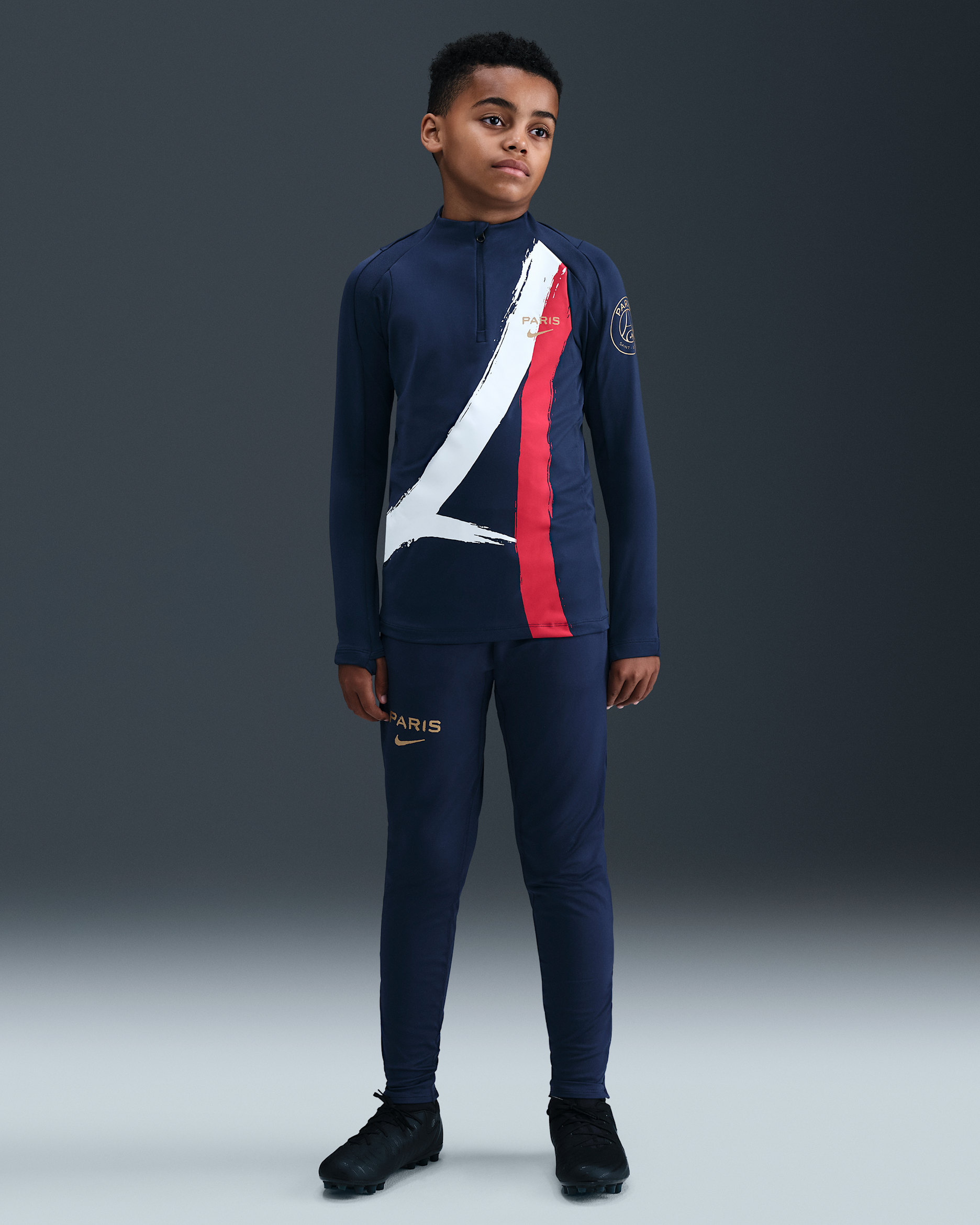 Paris Saint-Germain Strike Away Older Kids' Nike Dri-FIT Football Knit Pants - Midnight Navy/Metallic Gold