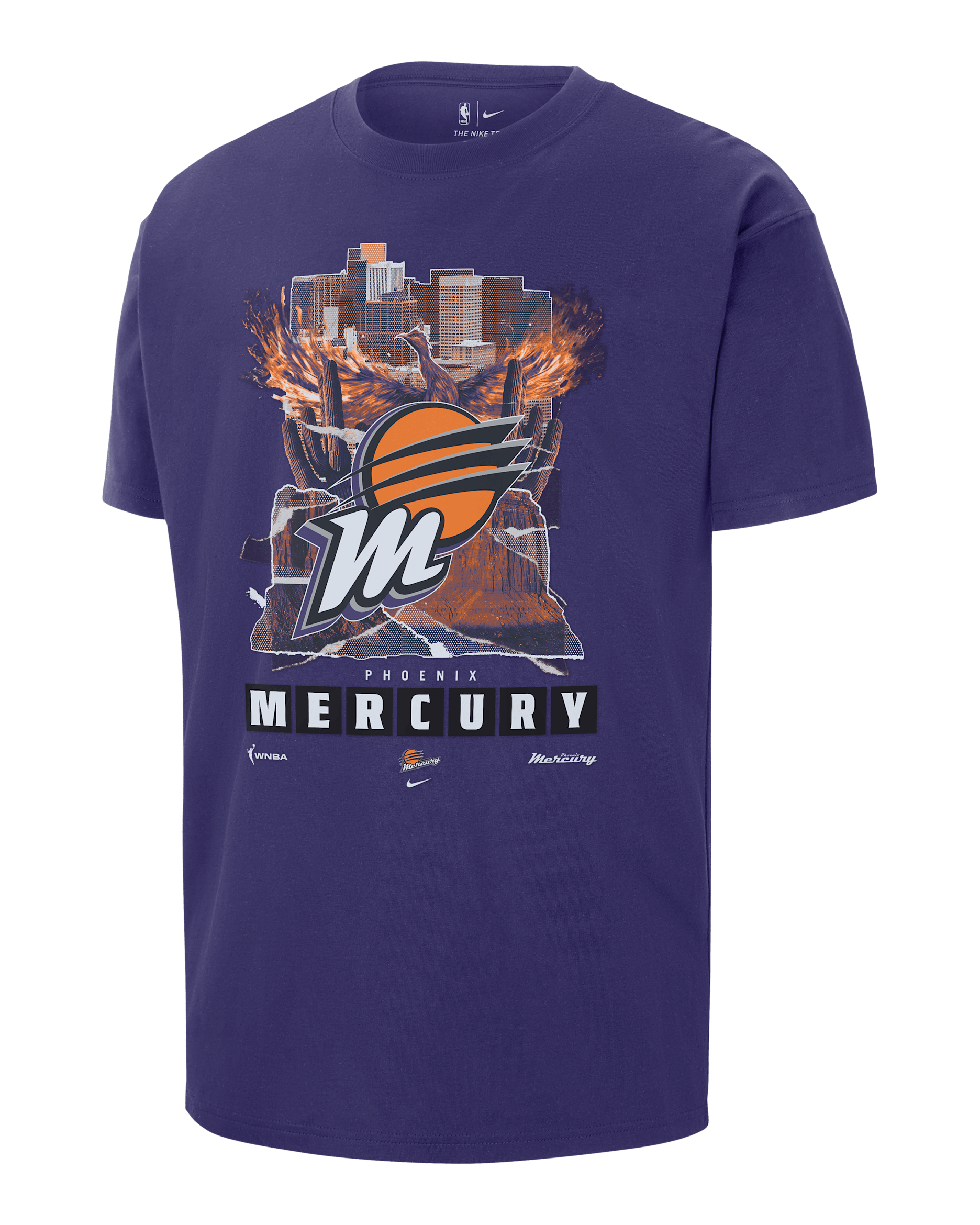 Playera Nike Max90 de la WNBA para hombre Phoenix Mercury - Orquídea nuevo
