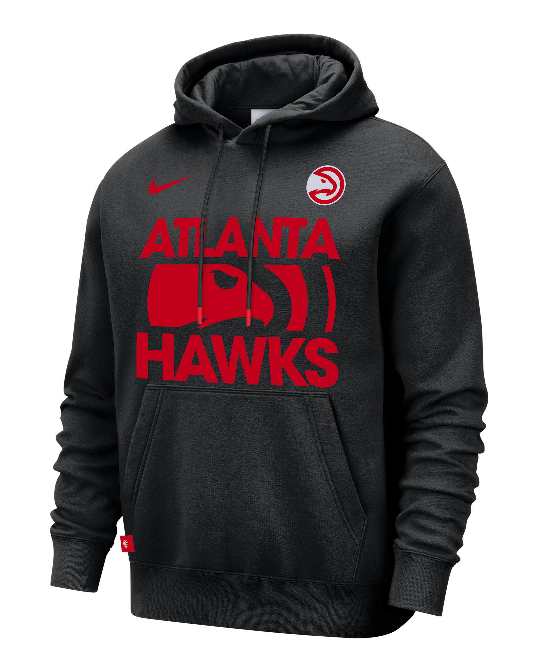 Atlanta Hawks Club Courtside Men's Nike NBA Pullover Hoodie - Black/University Red