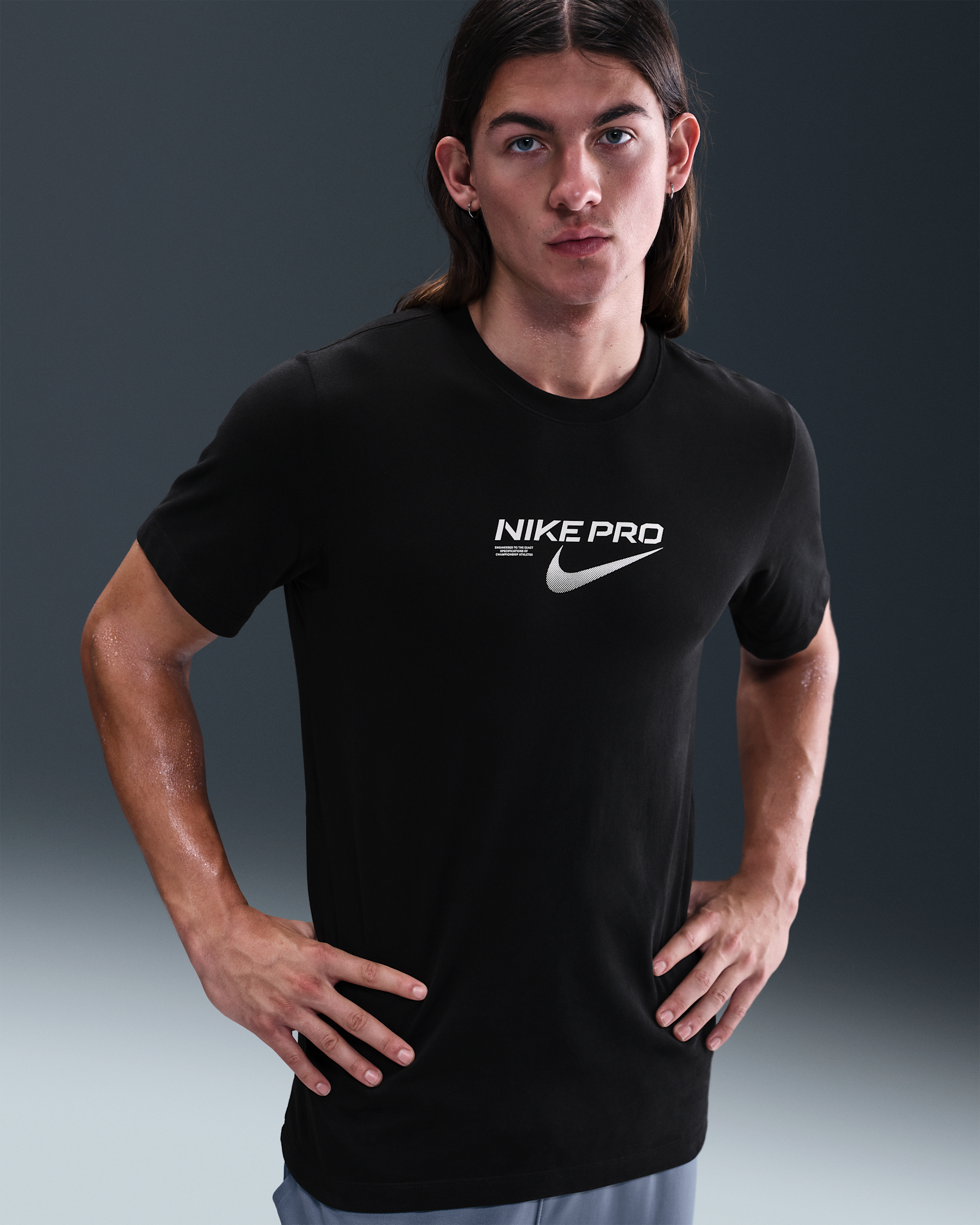 Nike Dri-FIT Erkek Antrenman Tişörtü - Siyah