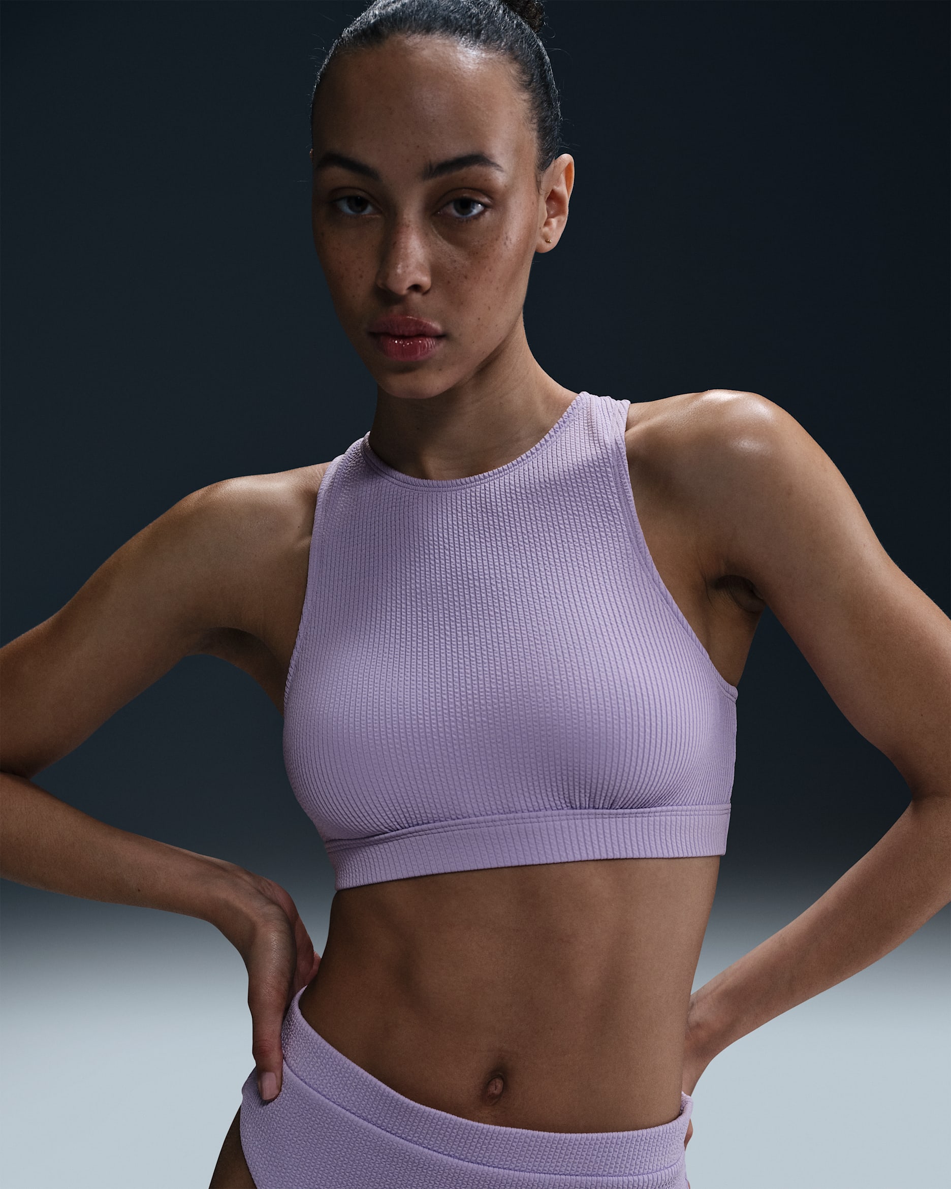 Nike Swim Elevated Essential Women's High-Neck Bikini Top - Hydrangeas