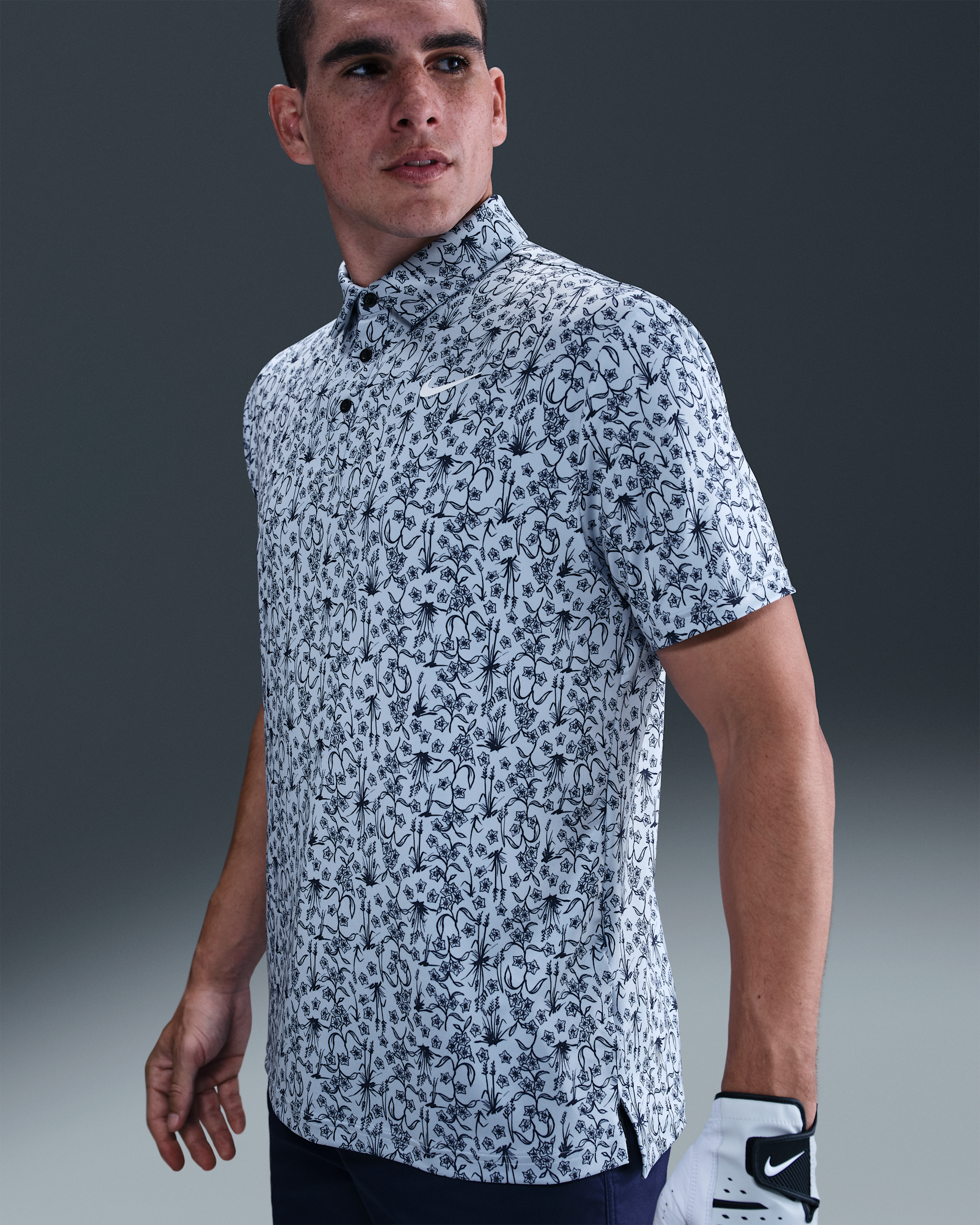 Polo de golf Dri-FIT para hombre Nike Tour - Azul militar claro/Blanco