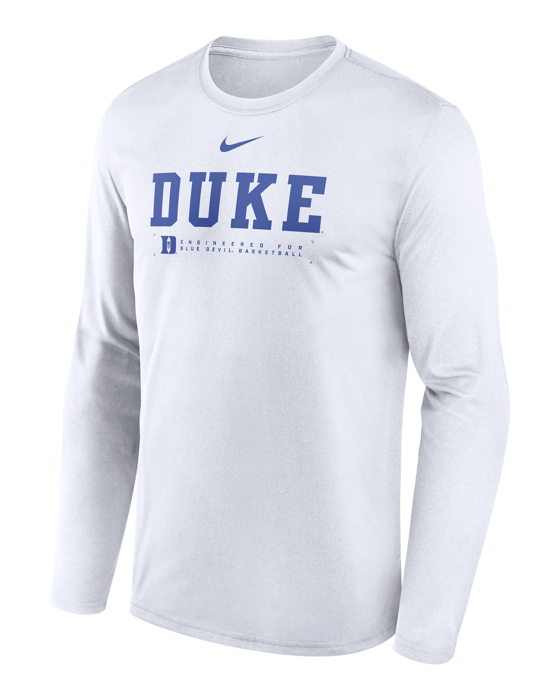 Duke Courtside Basketball Shootaround Legend Men's Nike Dri-FIT College Long-Sleeve T-Shirt - White