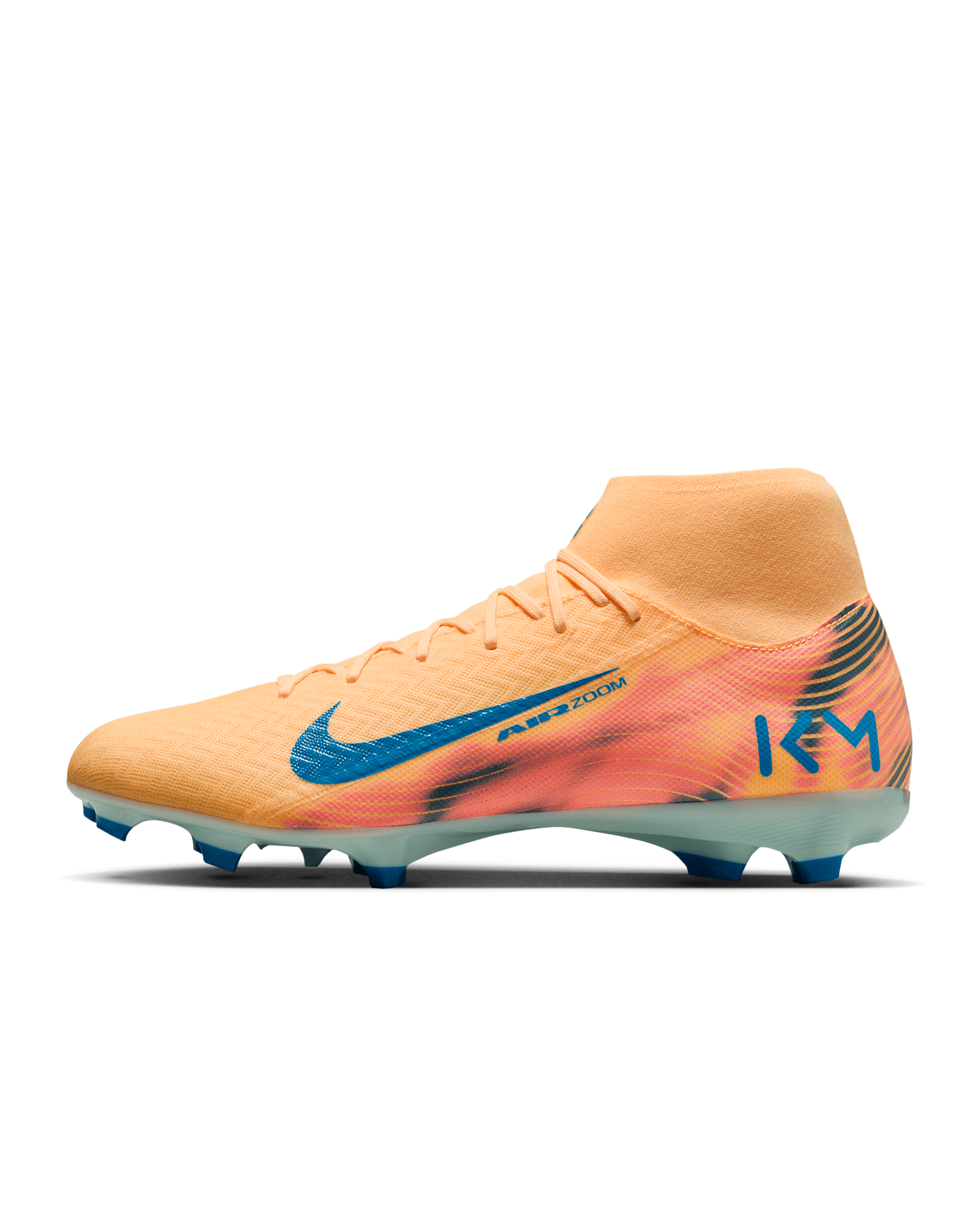Nike Mercurial Superfly 10 Academy 'Kylian Mbappé' MG High-Top Football Boot - Melon Tint/Igloo/Neo Turquoise