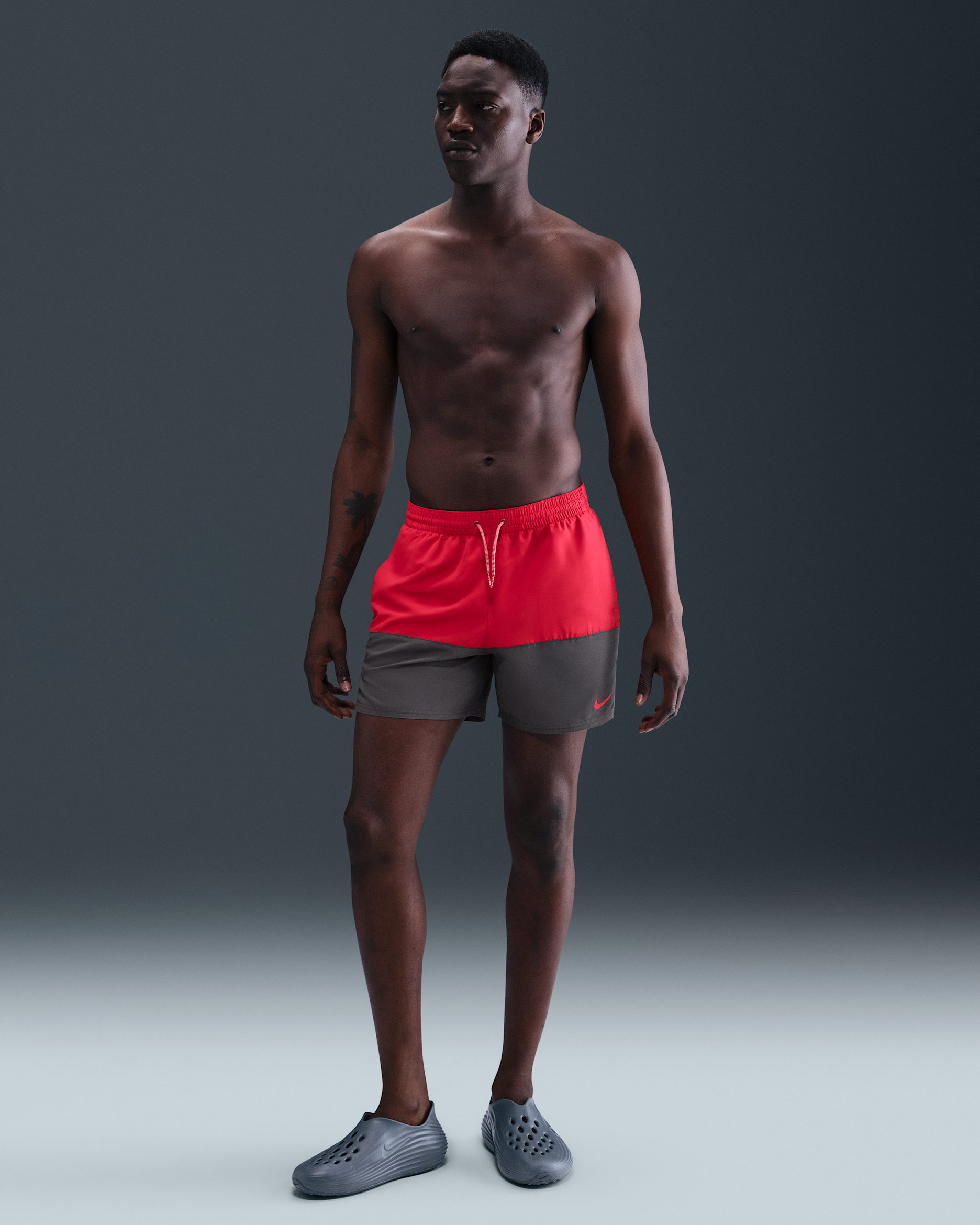 Shorts de baño de 13 cm para hombre Nike Split - Rojo universitario/Gris hierro/Rojo universitario