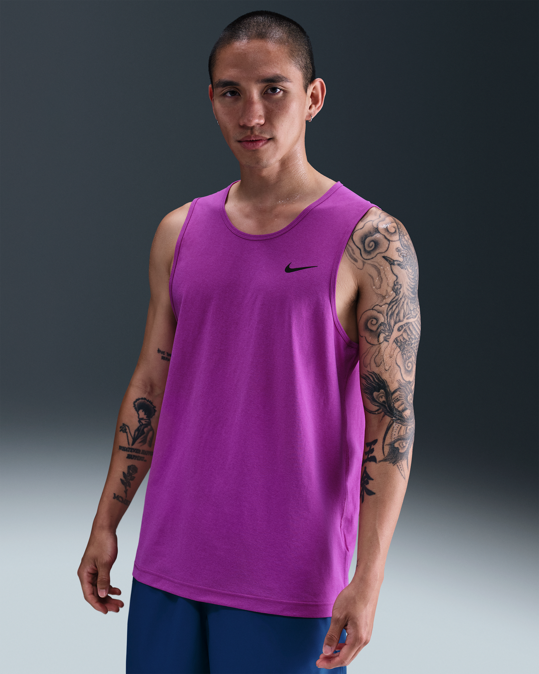 เสื้อกล้ามฟิตเนสแขนกุดผู้ชาย Nike Dri-FIT Hyverse - Vivid Purple/ดำ