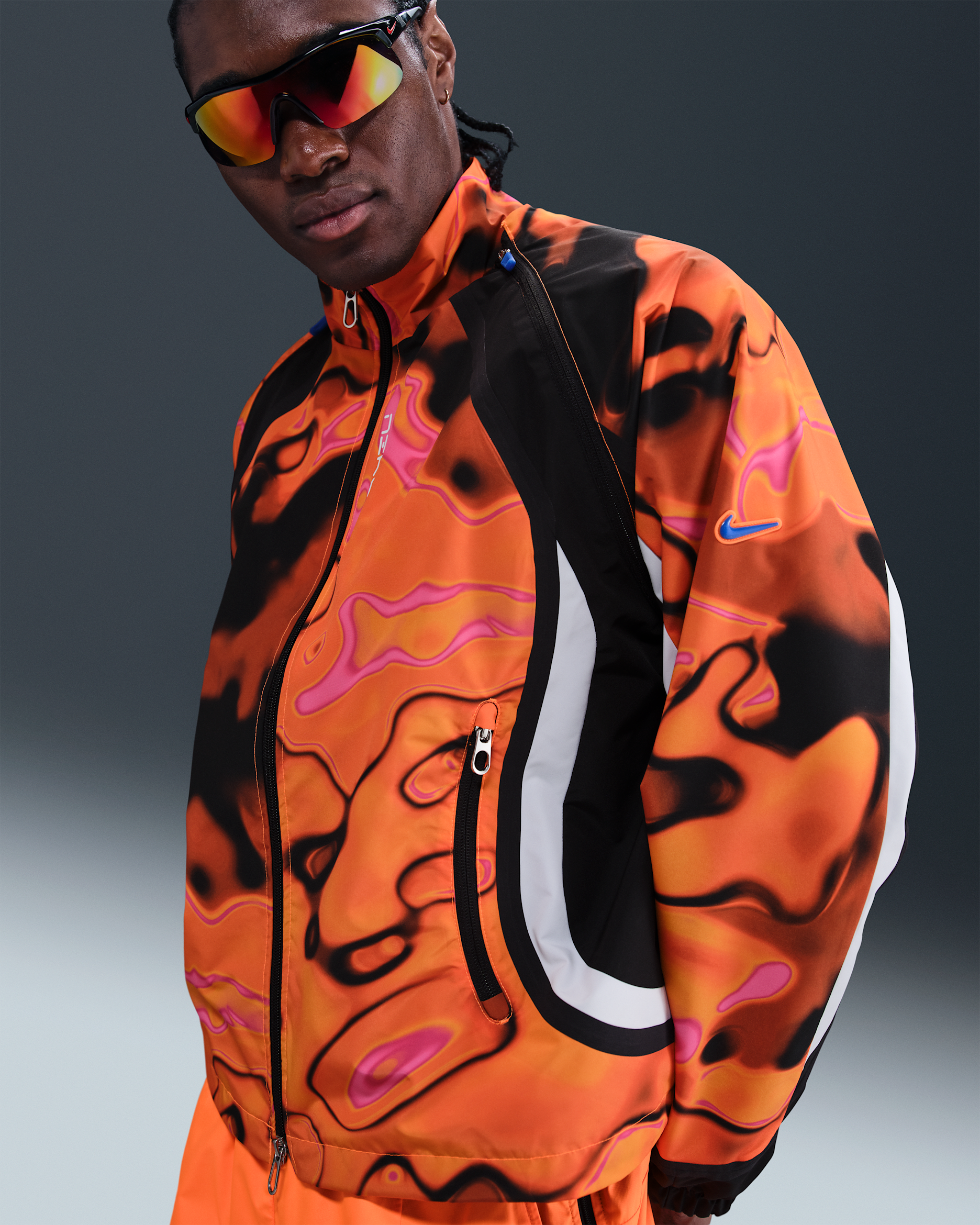 Nike Project F.R.O.G. Men's Storm-FIT Track Jacket - Total Orange/White/Hyper Royal/Hyper Royal