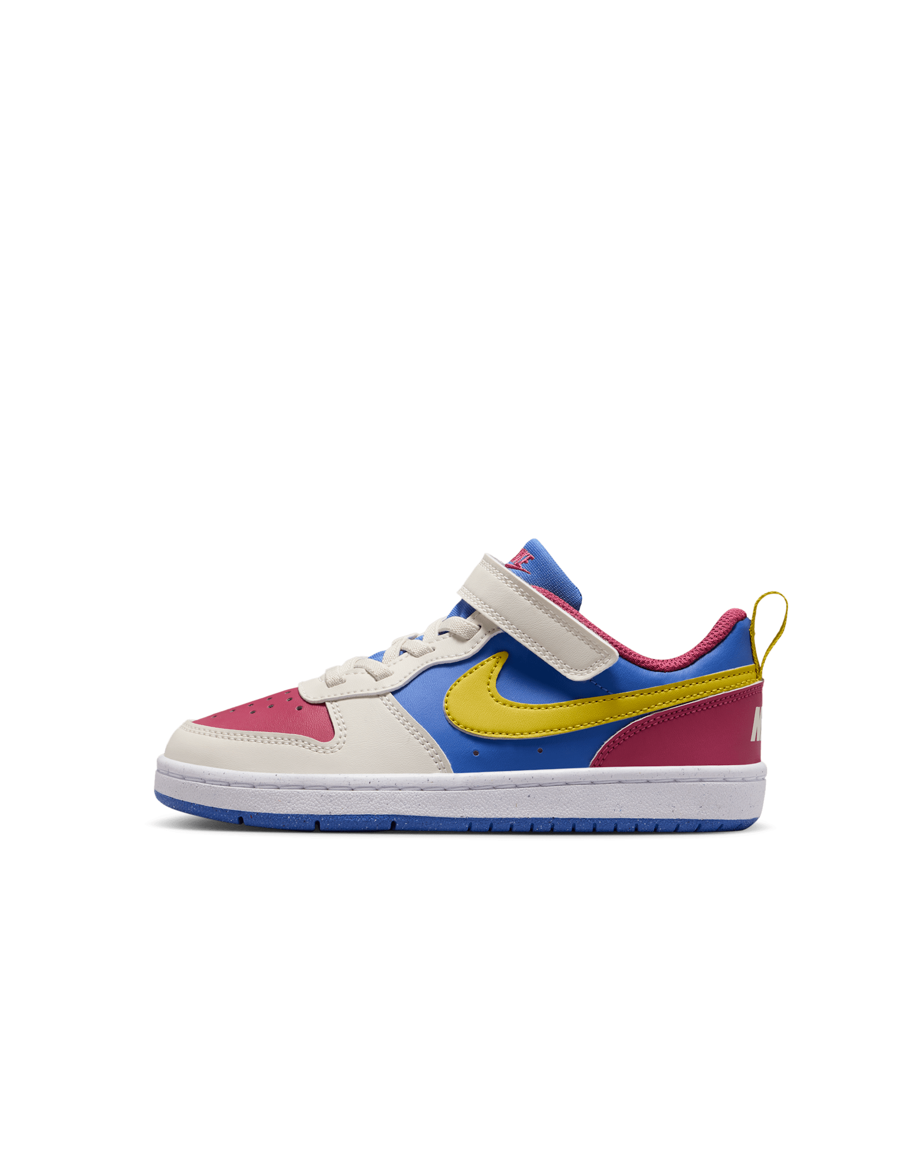 Nike Court Borough Low Recraft Little Kids' Shoes - Sweet Beet/Soft Pearl/Comet Blue/Bright Citron