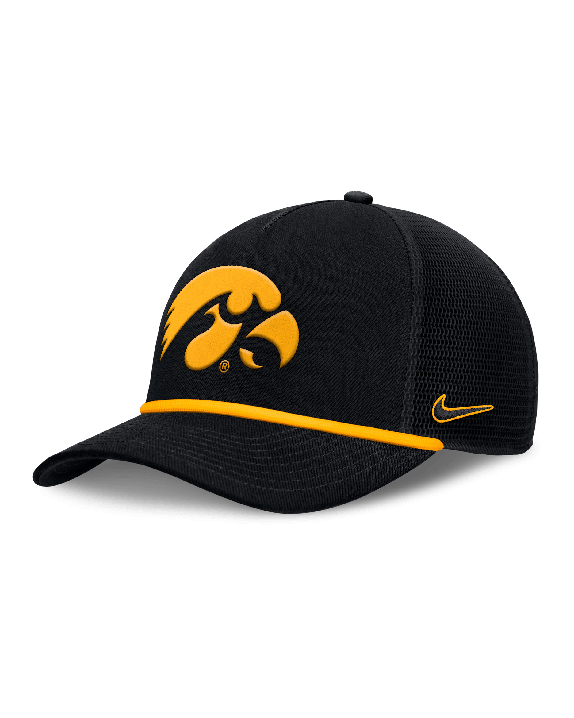 Gorra de rejilla universitaria Nike ajustable para hombre Iowa Primetime Rise - Negro