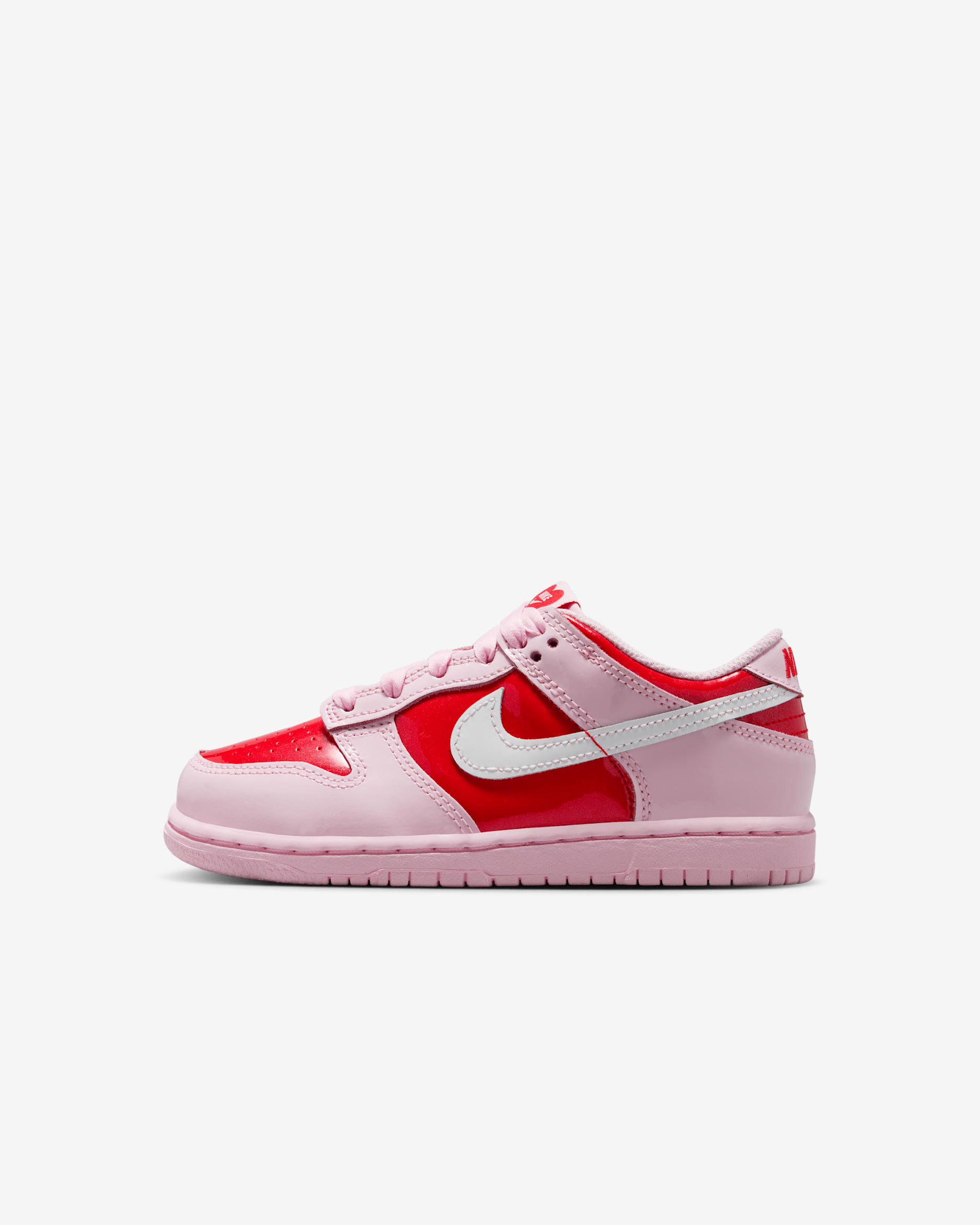 나이키 덩크 로우 리틀키즈 신발 - 핑크 폼/라이트 크림슨/서밋 화이트