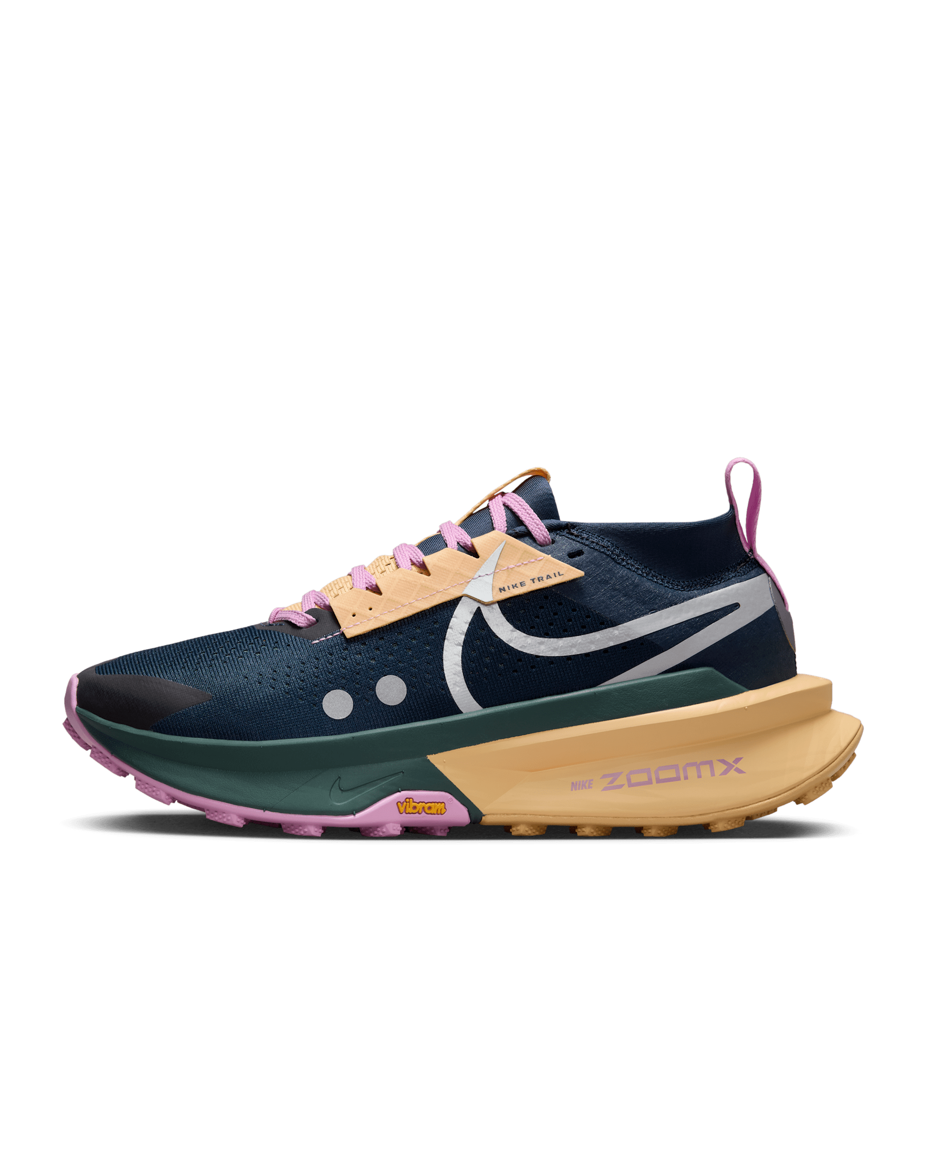 Nike Zegama 2 Women's Trail-Running Shoes - Armoury Navy/Celestial Gold/Vintage Green/Metallic Silver