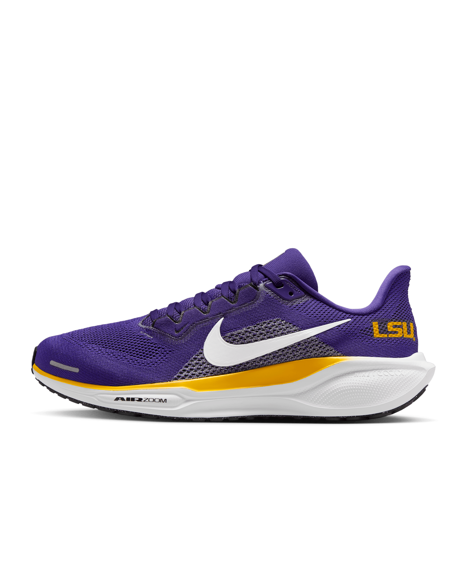 LSU Pegasus 41 Men's Nike College Road Running Shoes - Court Purple/University Gold/White