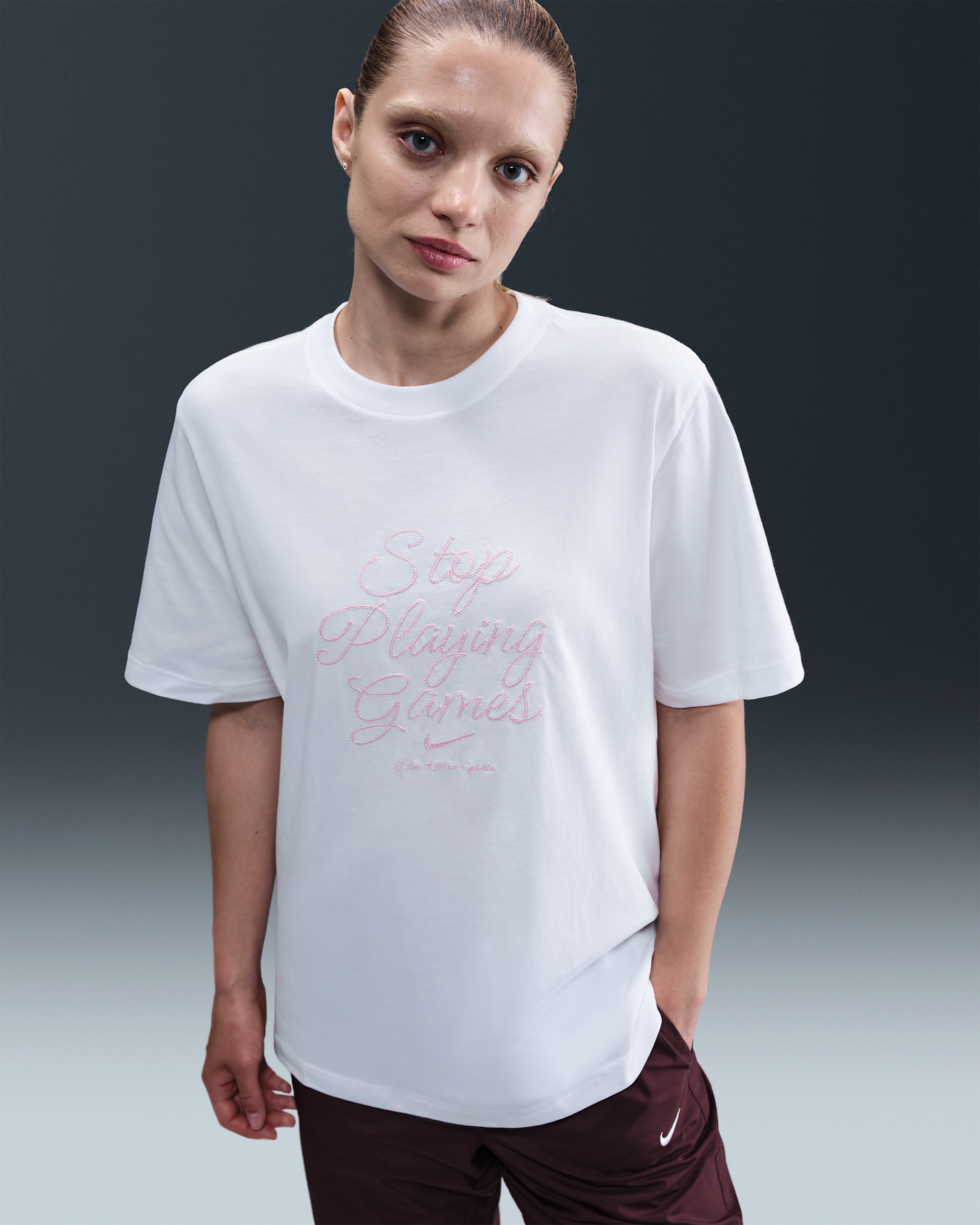 Nike Sportswear Women's T-Shirt - White/Pink Foam