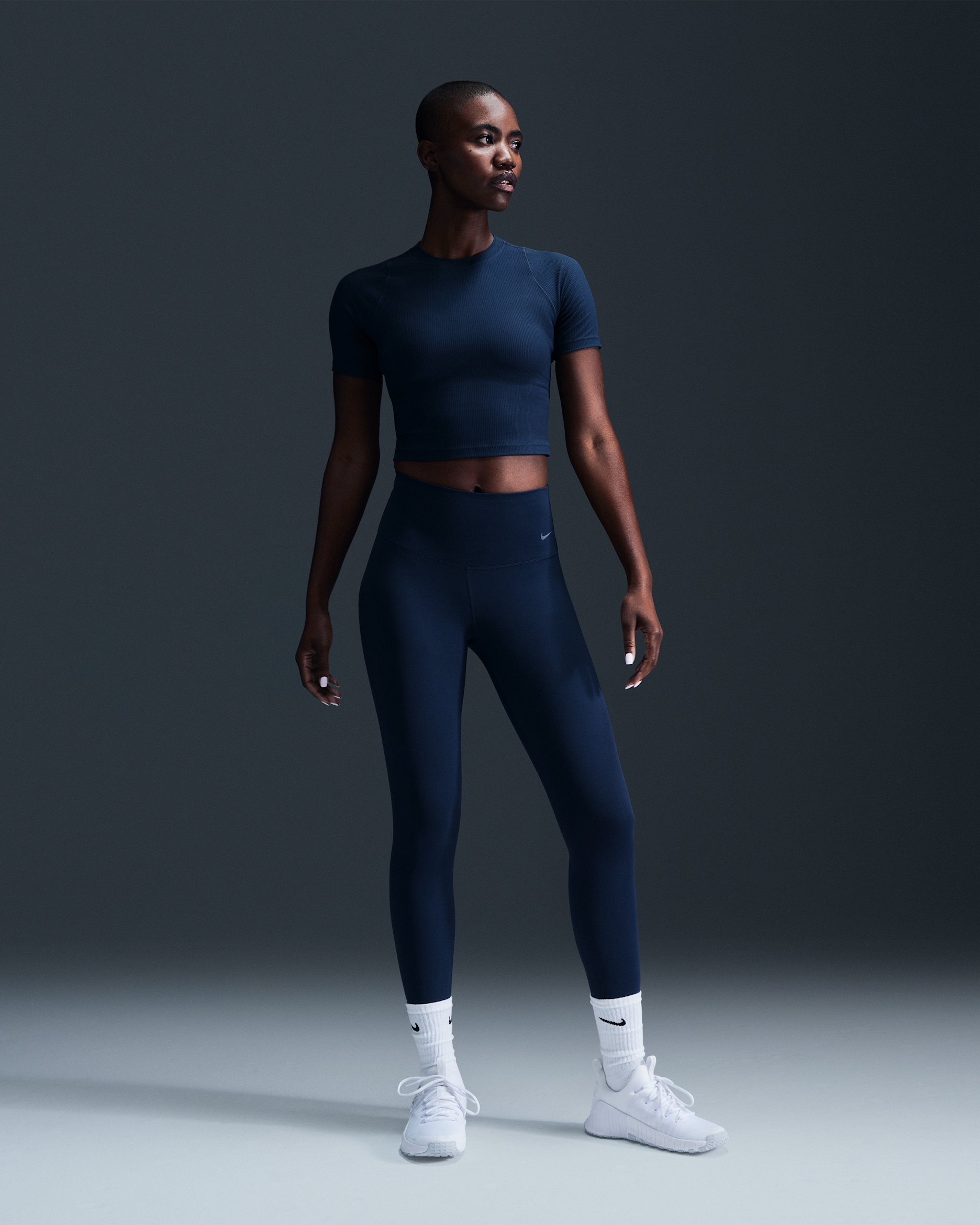 Nike Zenvy Women's High-Waisted 7/8 Leggings - Armory Navy/Black