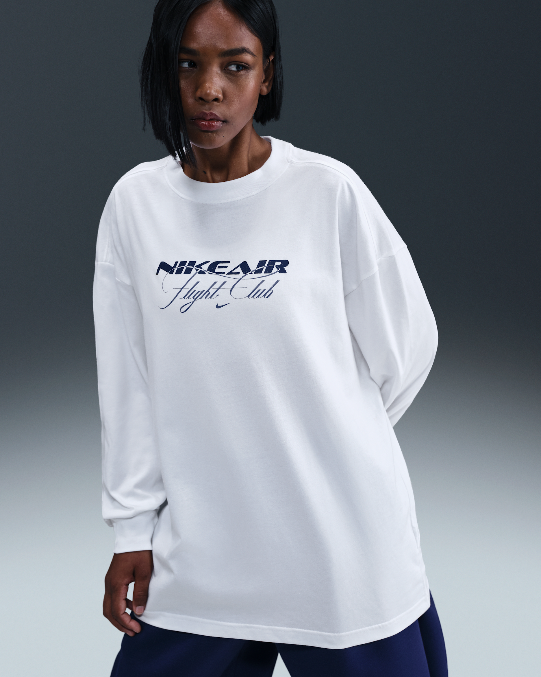 Nike Sportswear Women's Oversized Long-Sleeve T-Shirt - White
