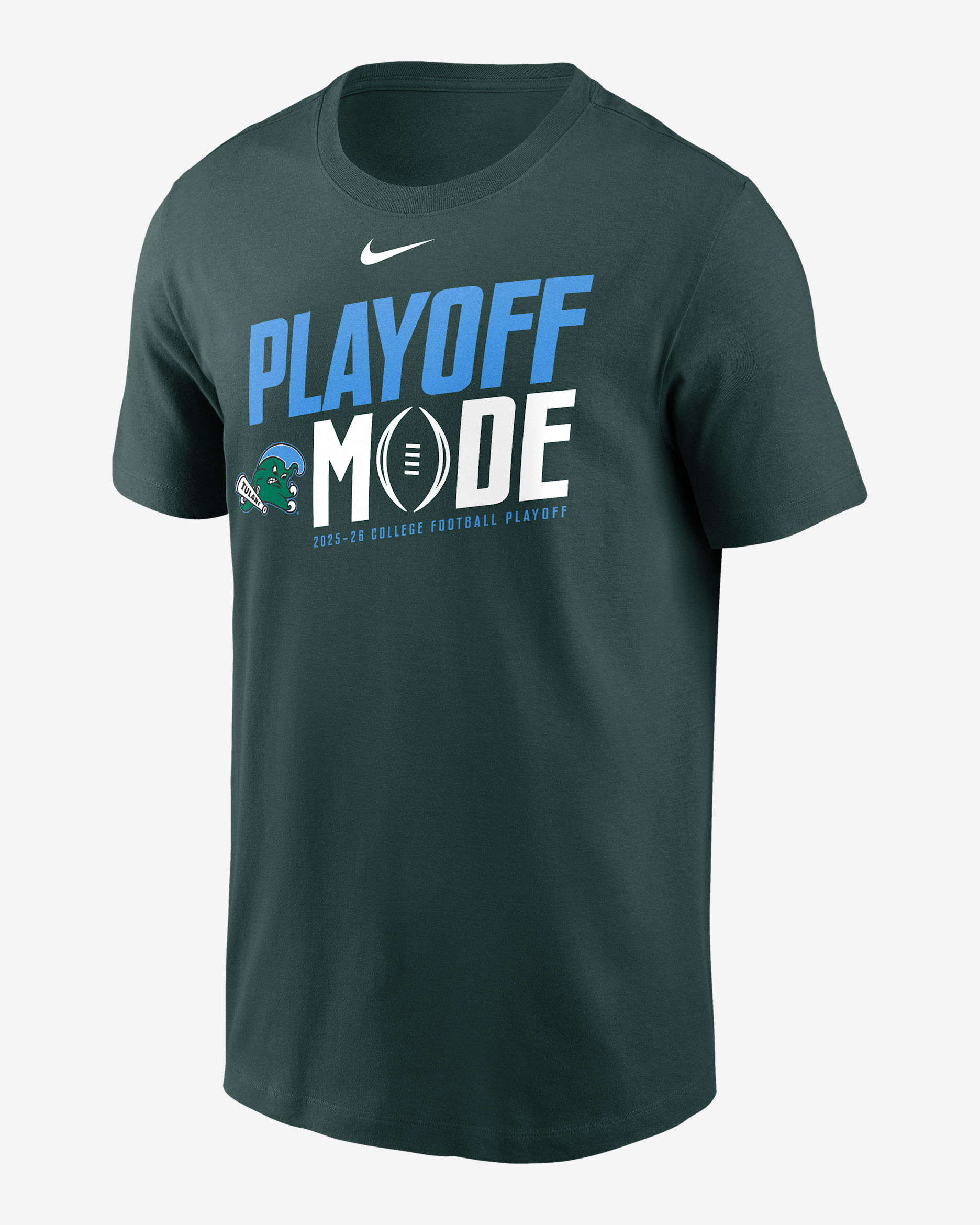 Tulane 2025/26 College Football Playoff Bound Pass Protection Men's Nike College T-Shirt - Green