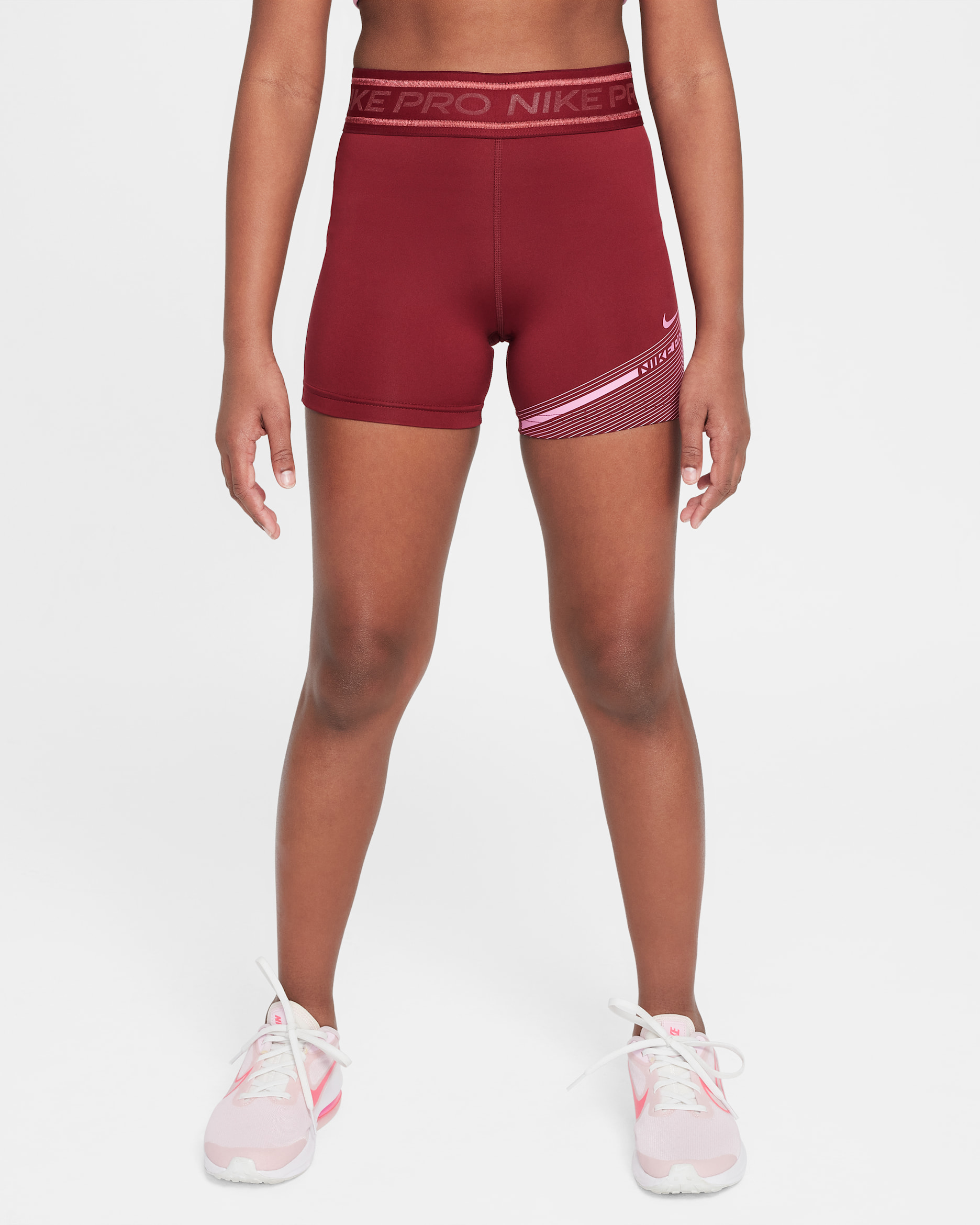 Dívčí 8cm kraťasy Nike Pro Dri-FIT - Team Red