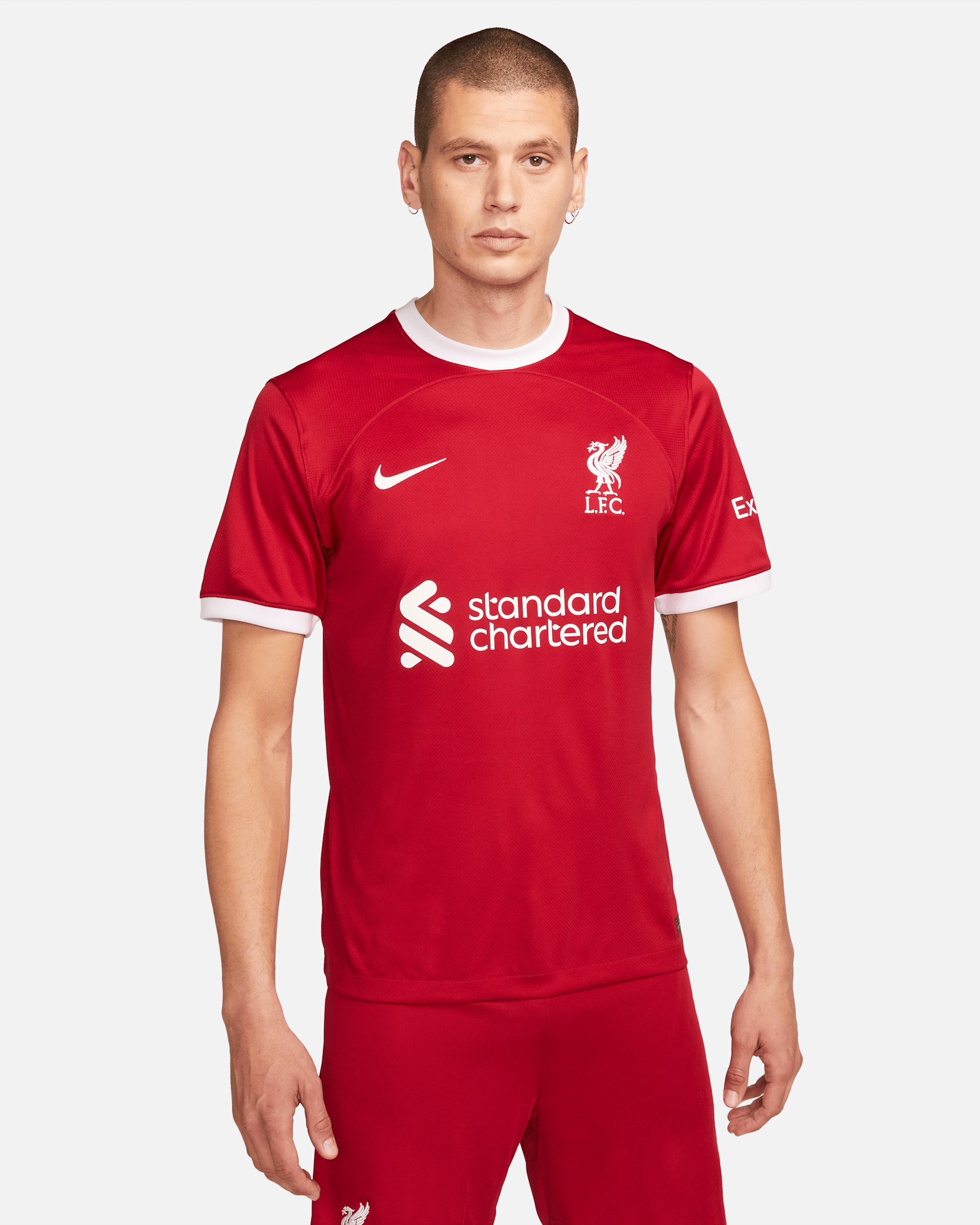 Liverpool F.C. 2023/24 Stadium Home Men's Nike Dri-FIT Football Shirt - Gym Red/White