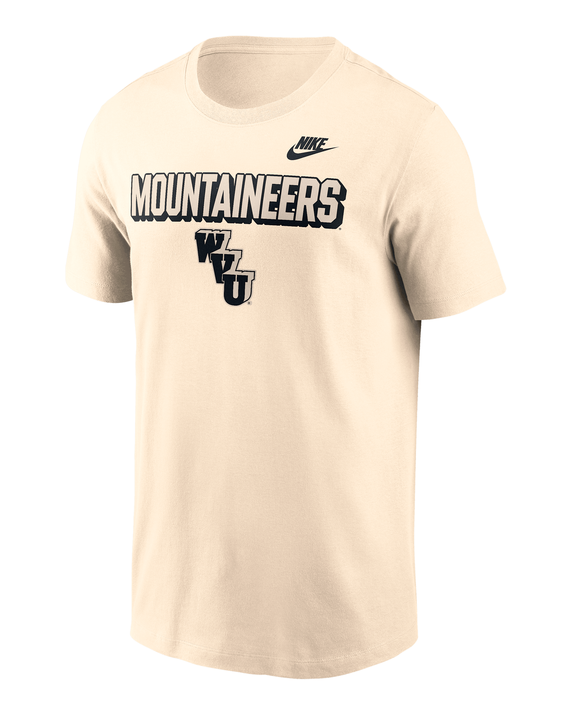 West Virginia Team Bold Men's Nike College T-Shirt - Natural