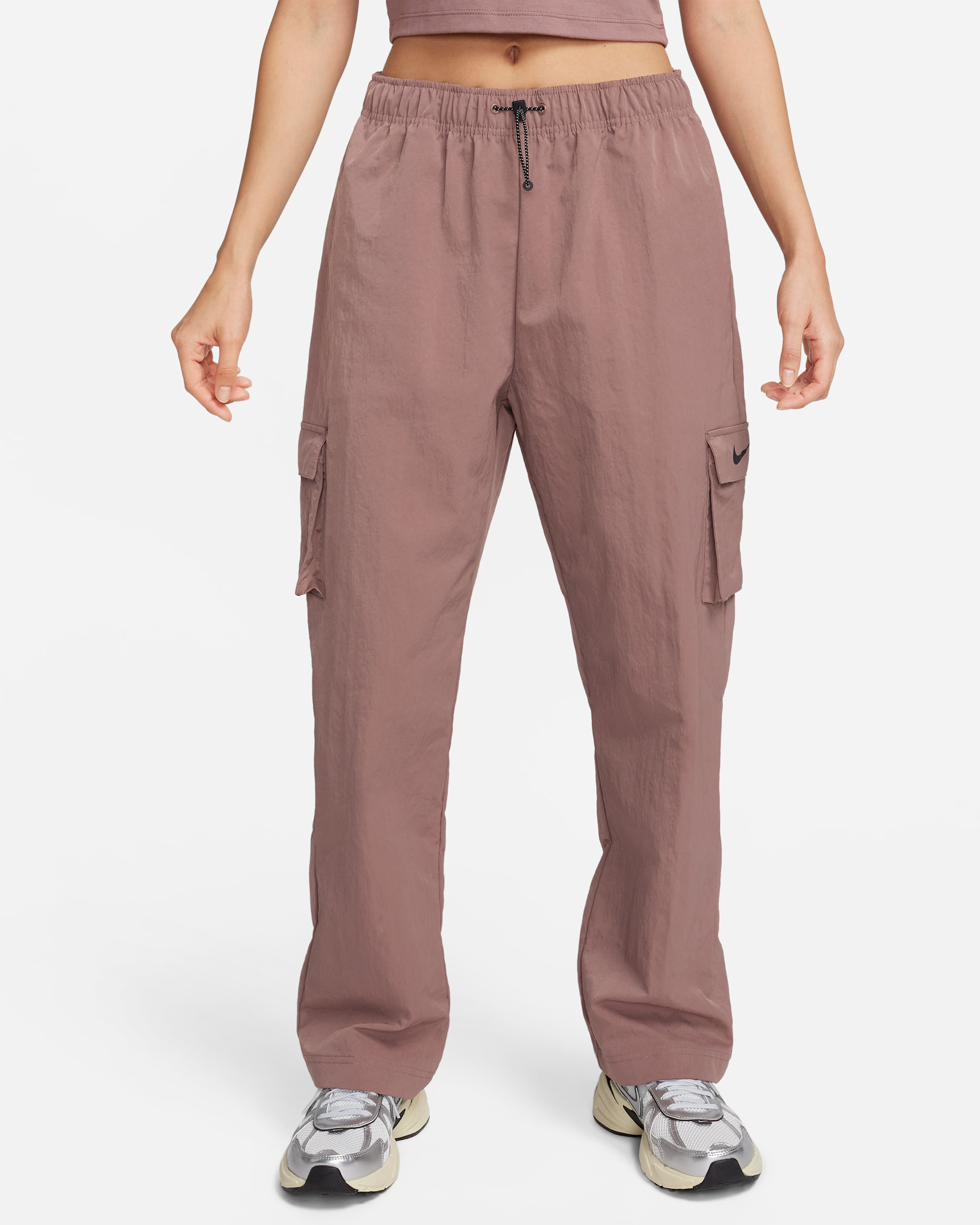 Nike Sportswear Essential Women's High-Rise Woven Cargo Pants - Smokey Mauve/Black