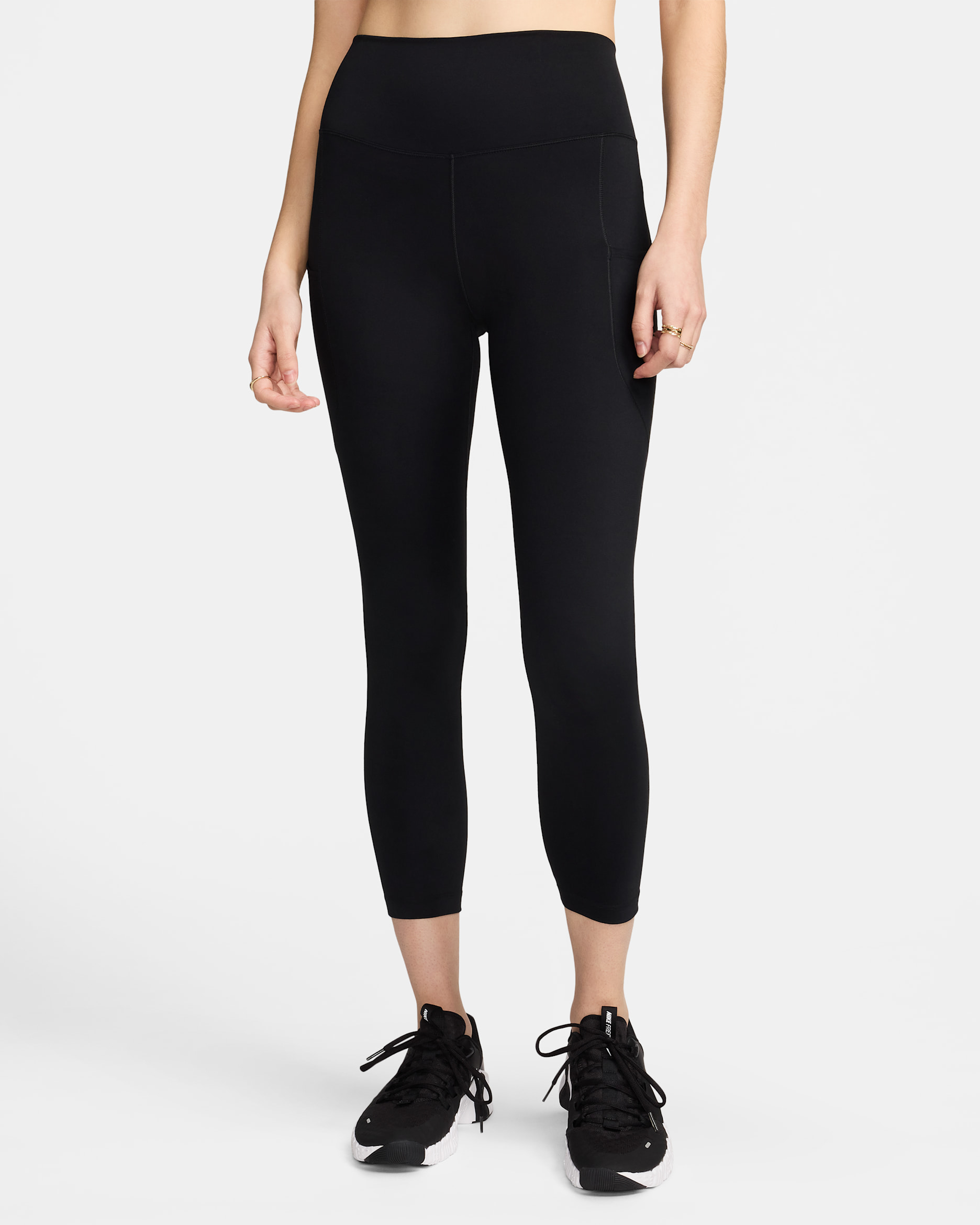 Nike One Women's High-Waisted 7/8 Leggings with Pockets - Black/Black