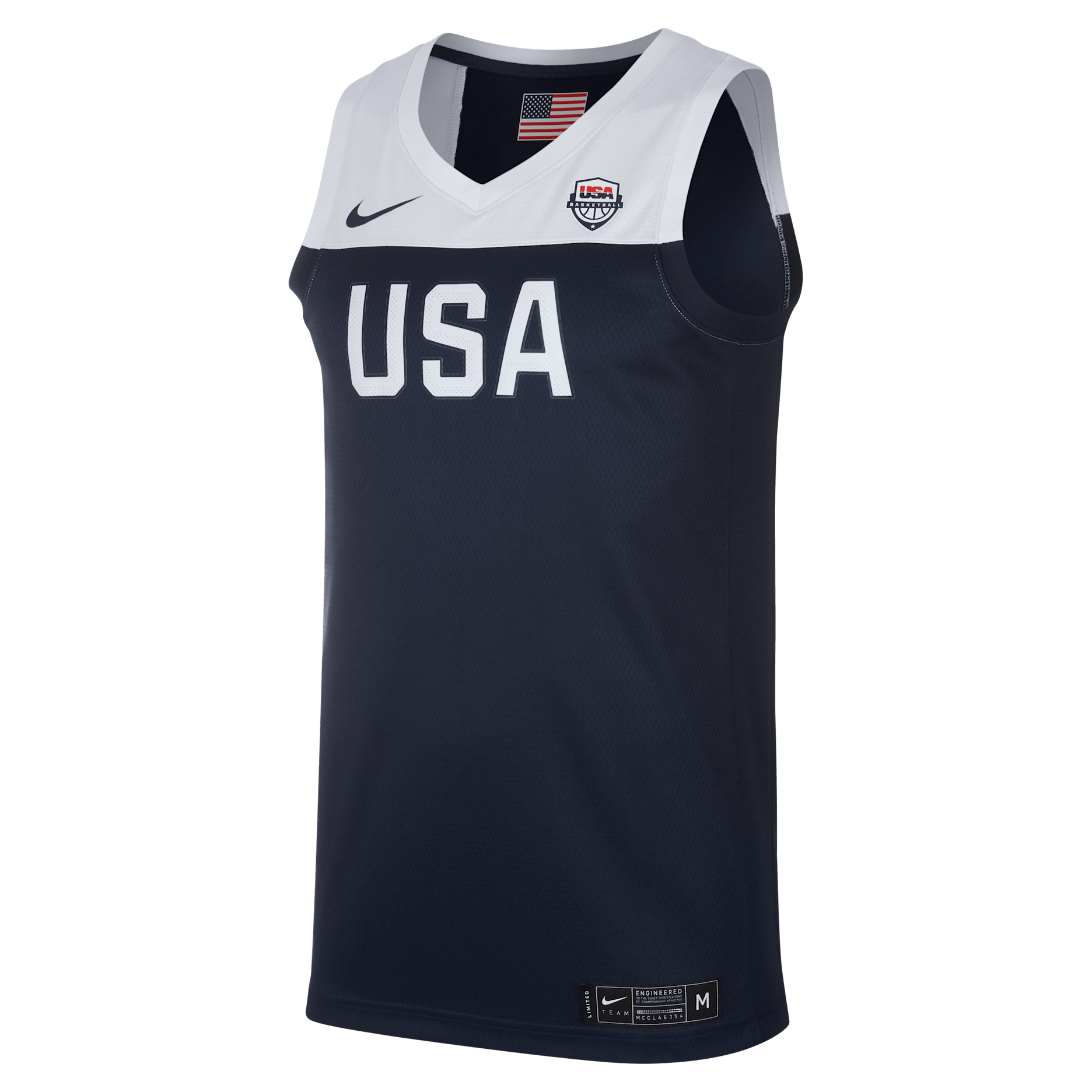 Maillot de basket États-Unis Nike (Road) pour homme - Obsidian/Obsidian