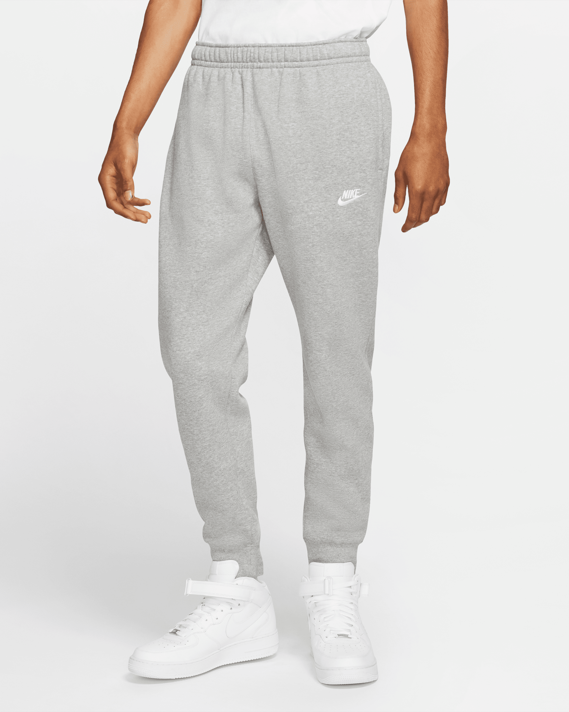 Nike Sportswear Club Fleece Joggers - Dark Grey Heather/Matte Silver/White