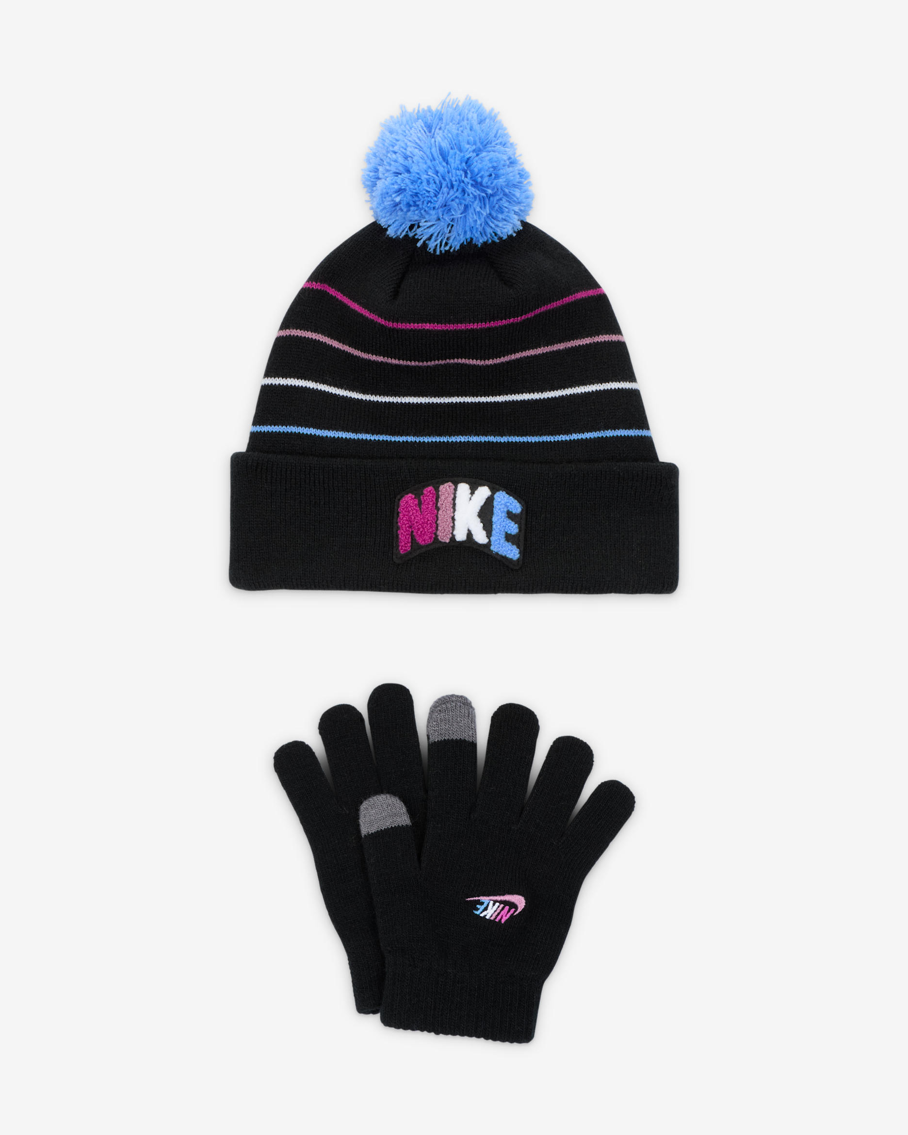 Conjunto de gorro de dos piezas para niños talla grande Nike Powder Play - Negro