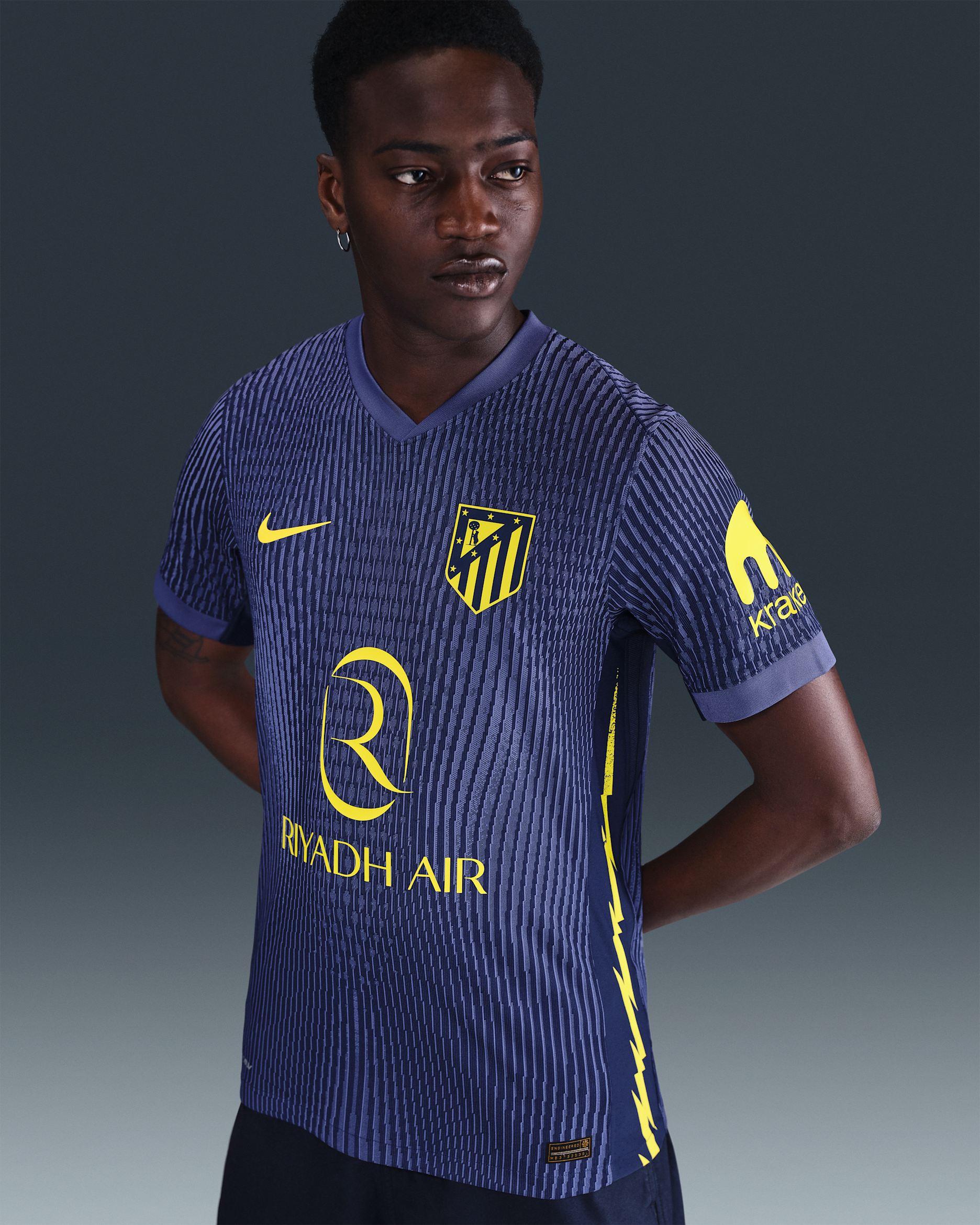 Atlético Madrid 2025/26 Match Away Nike Authentic Dri-FIT ADV Fußballtrikot (Herren) - Binary Blue/Dark Purple Dust/Vibrant Yellow