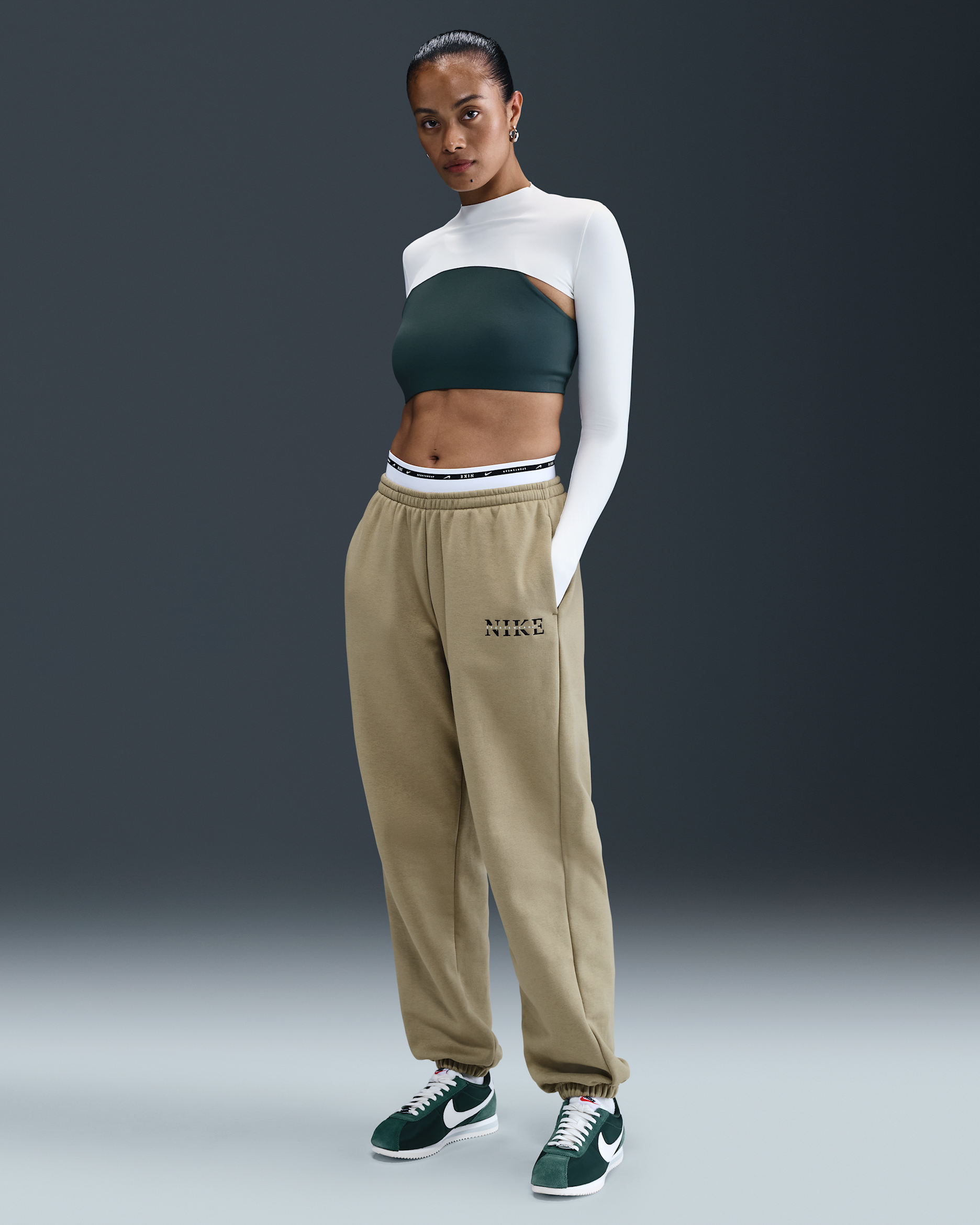Nike Sportswear Phoenix Fleece Women's High-Waisted Sweatpants - Neutral Olive