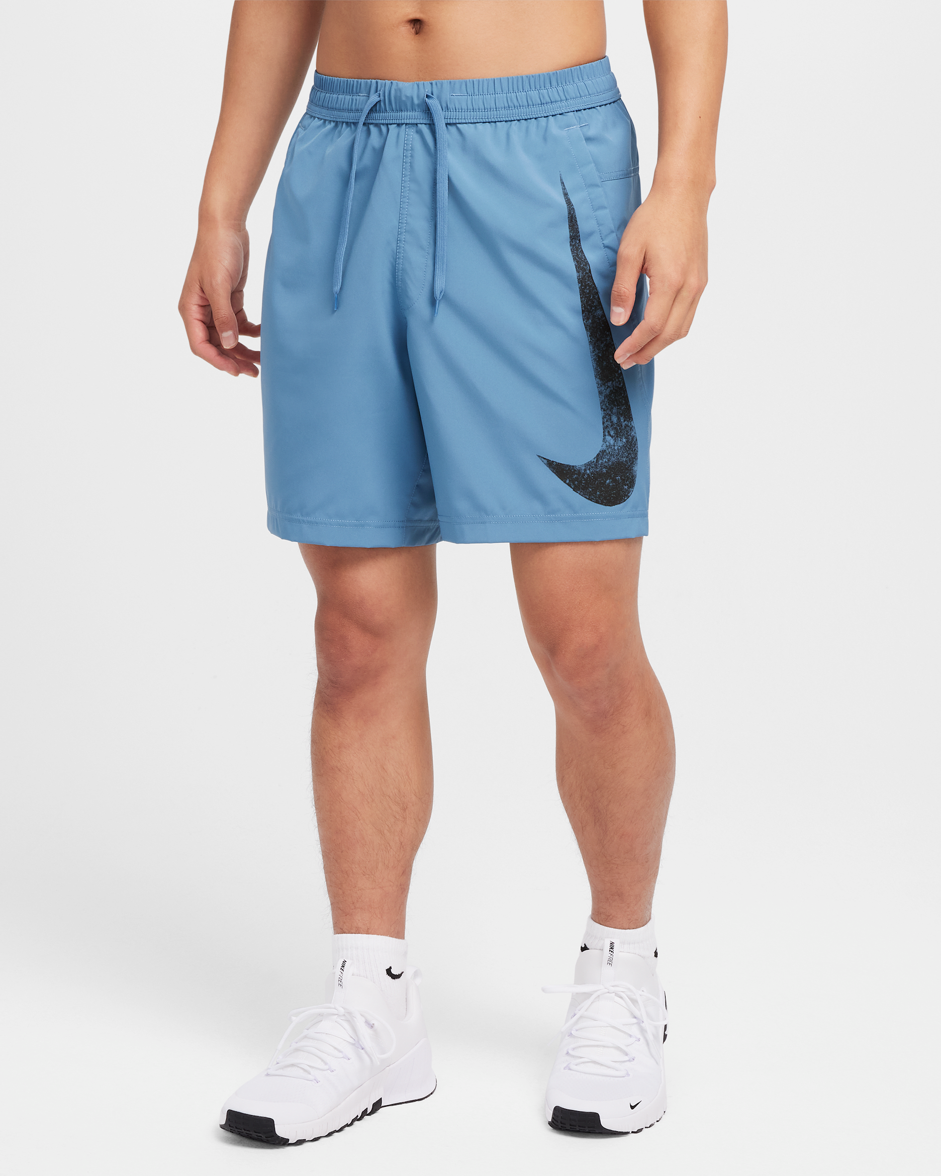 Nike Form Swoosh Men's Dri-FIT 18cm (approx.) Unlined Versatile Shorts - Aegean Storm/Black