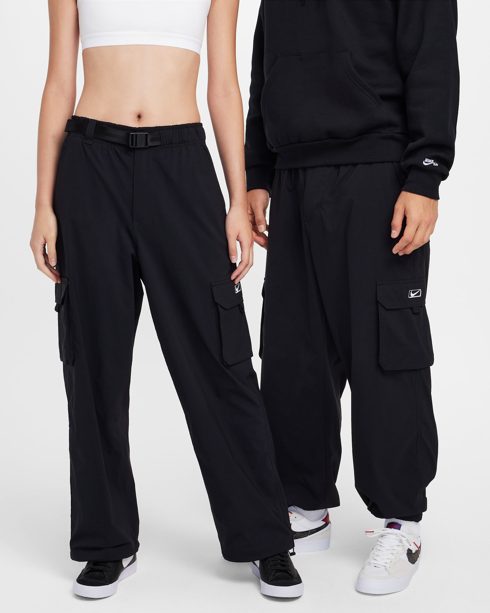 나이키 커니 카고 팬츠 - 블랙/화이트