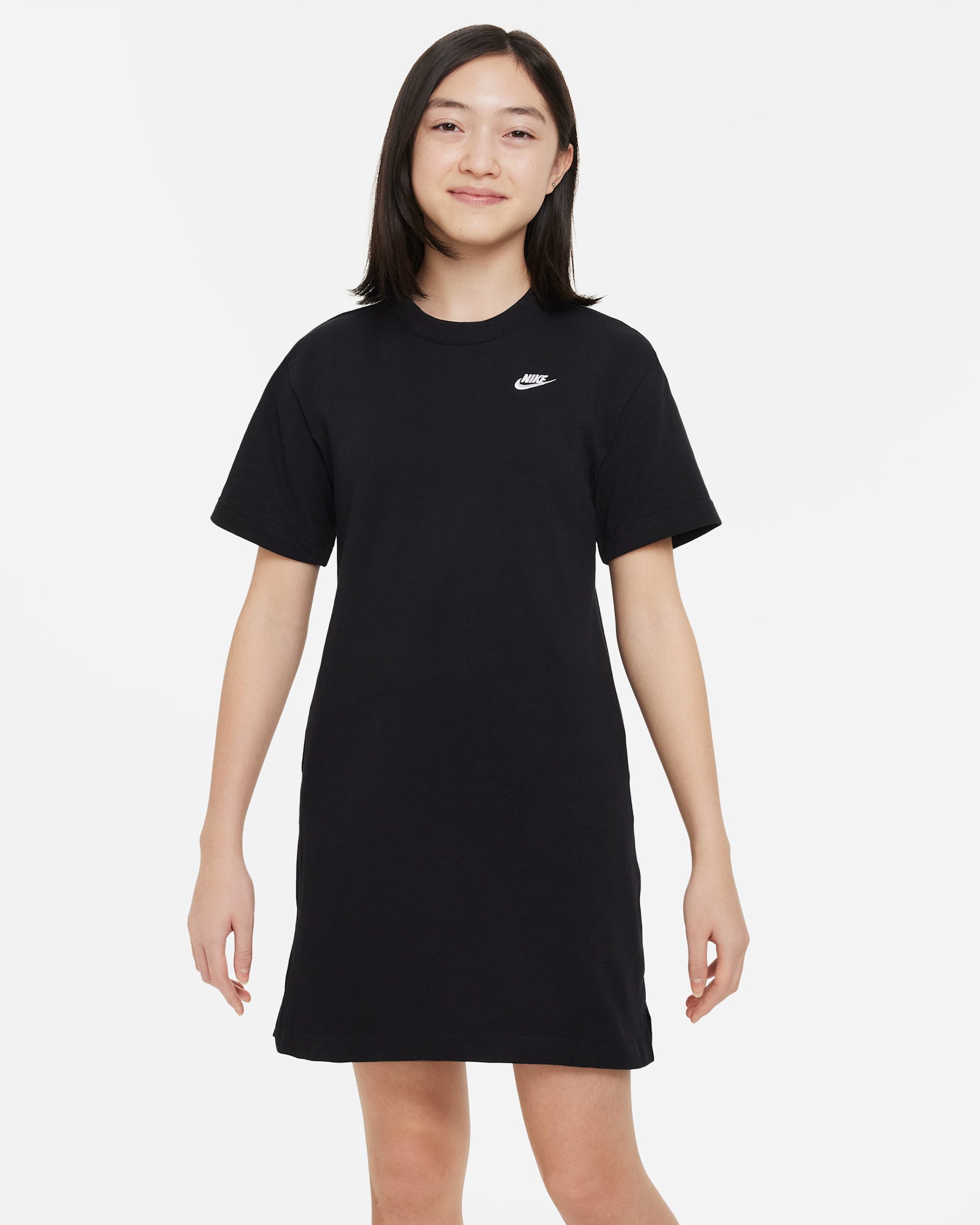 Nike Sportswear Big Kids' (Girls') T-Shirt Dress - Black/White