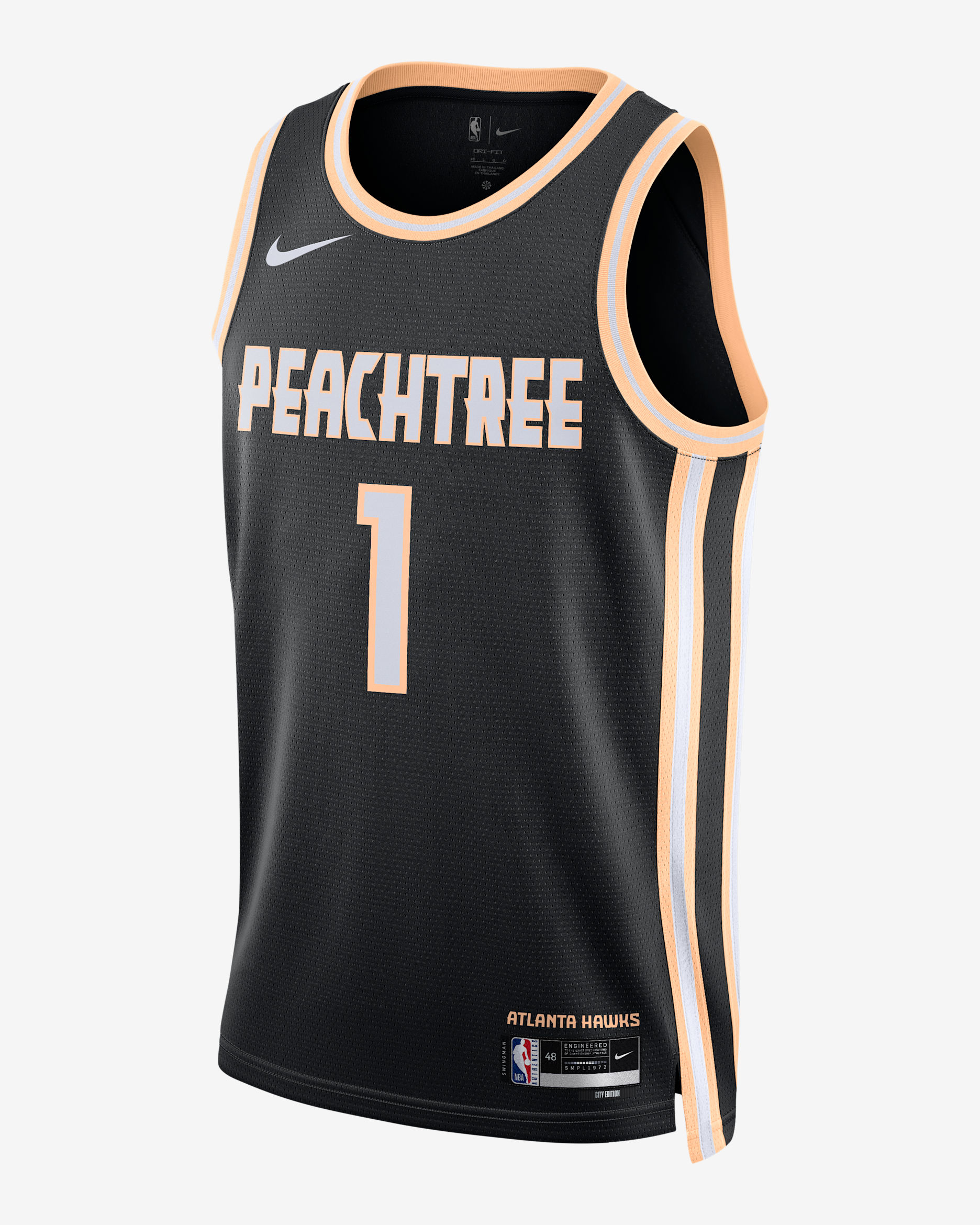 Jalen Johnson Atlanta Hawks City Edition Men's Nike NBA Swingman Jersey - Black