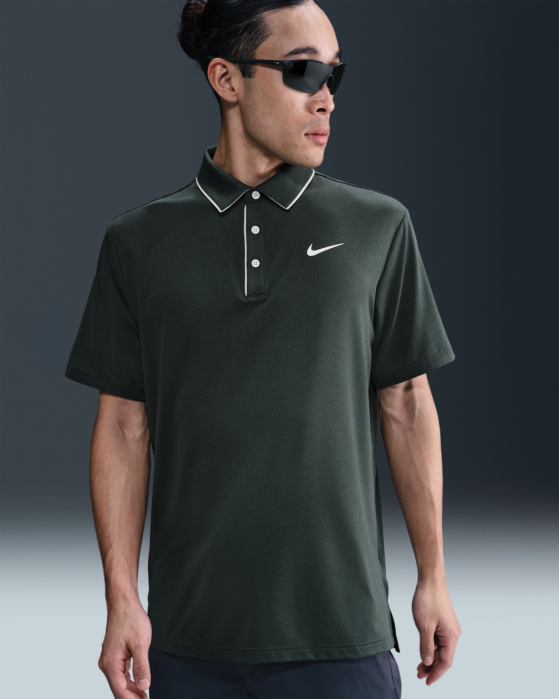 나이키 투어 남성 드라이 핏 골프 폴로 - 빈티지 그린/페일 아이보리