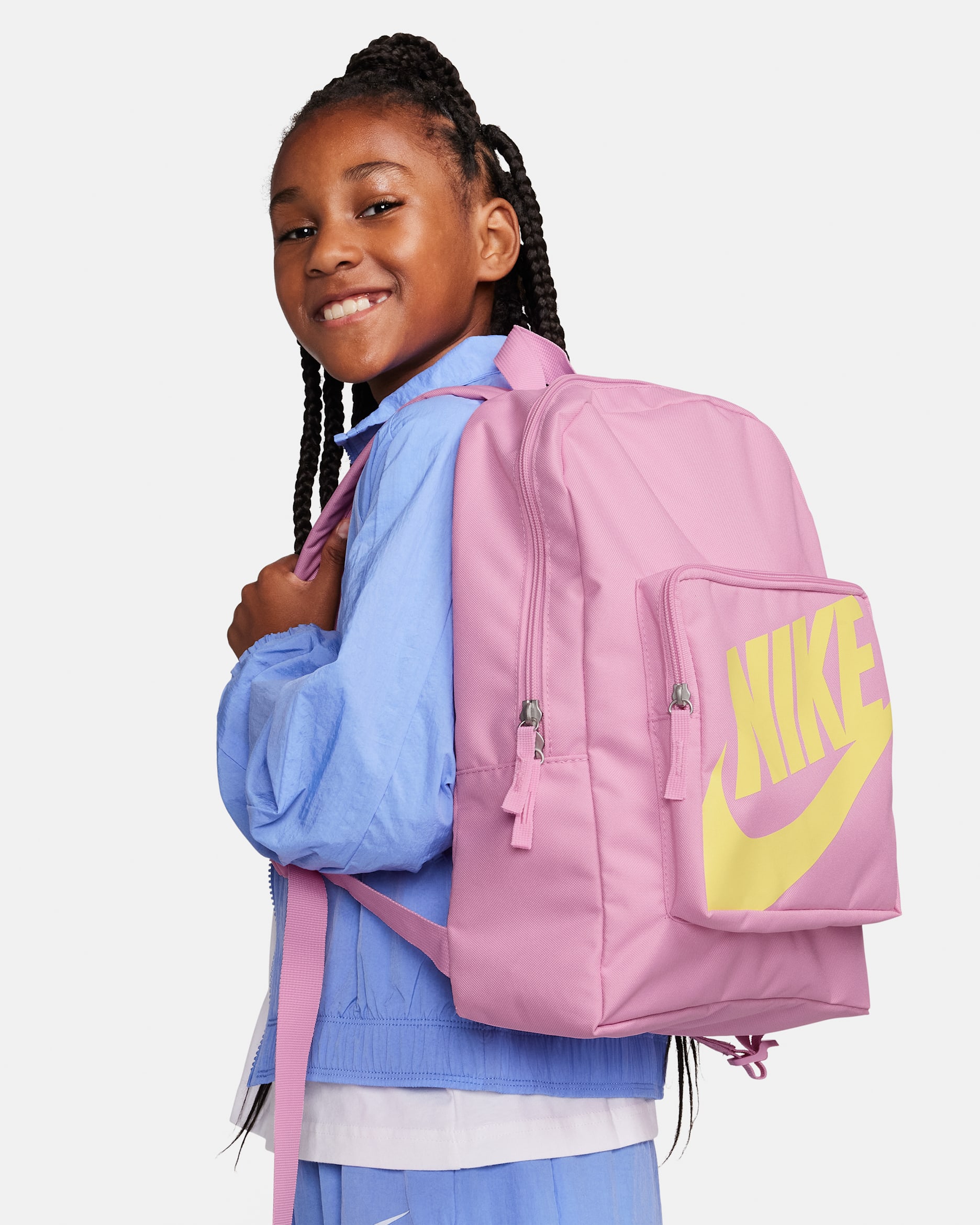 Nike Classic Kids' Backpack (16L) - Pink Rise/Pink Rise/Light Laser Orange