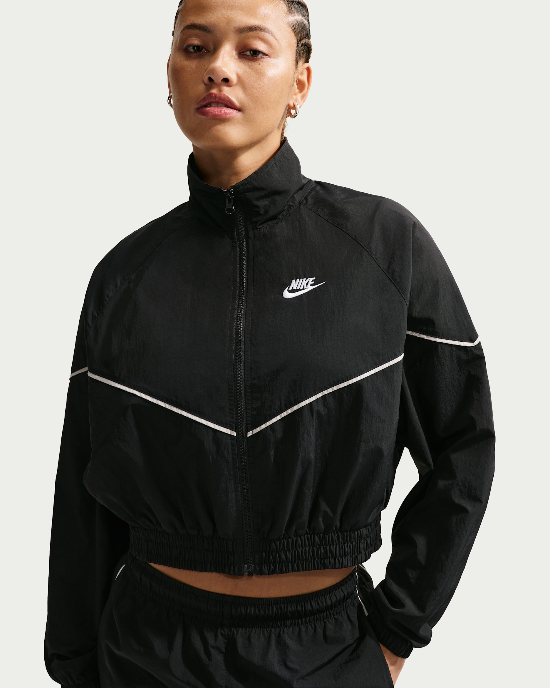 Nike Sportswear Windrunner Woven damejakke - Svart/Chalk/Chalk