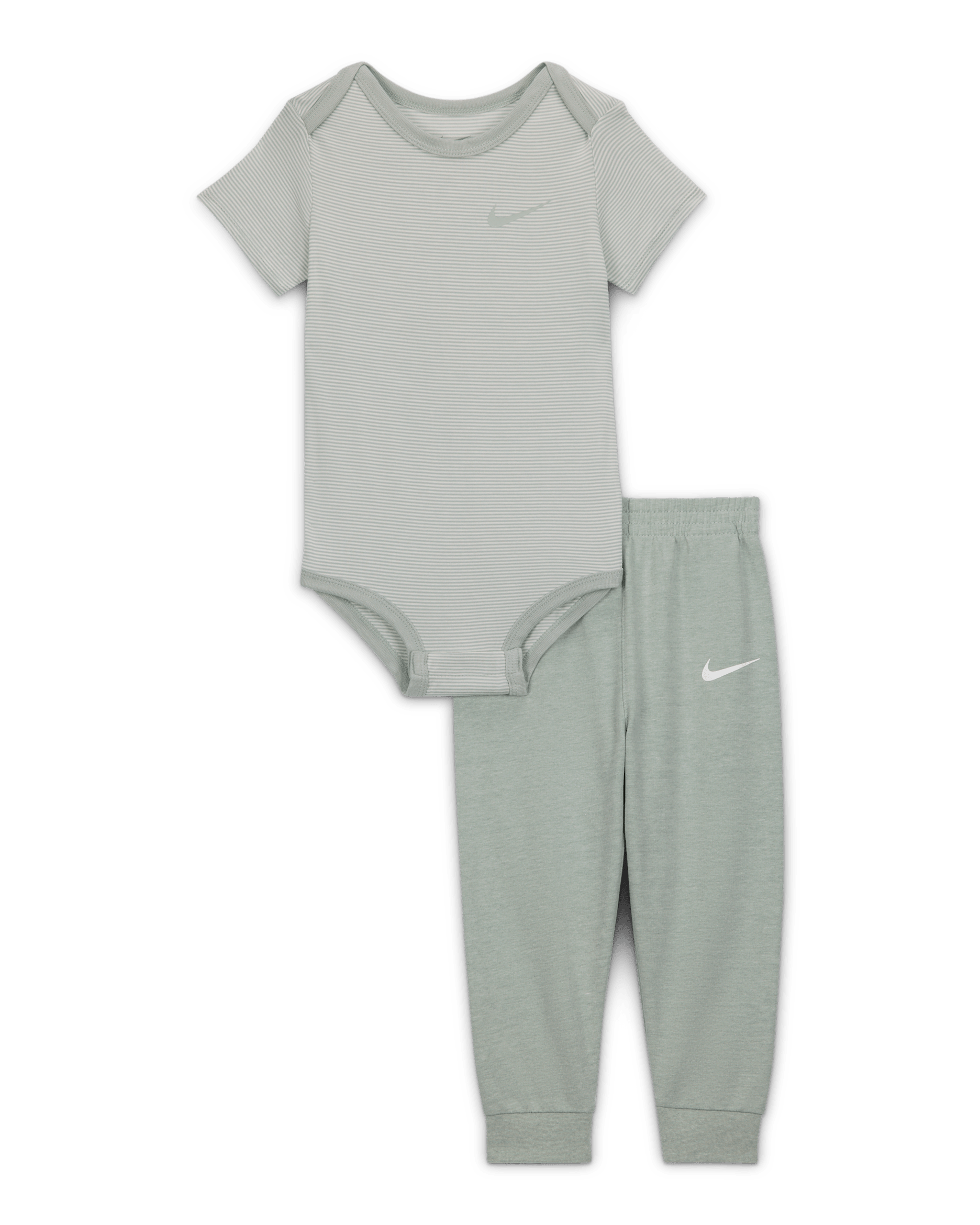 Nike Baby (12-24M) Striped Bodysuit and Joggers Set - Mica Green