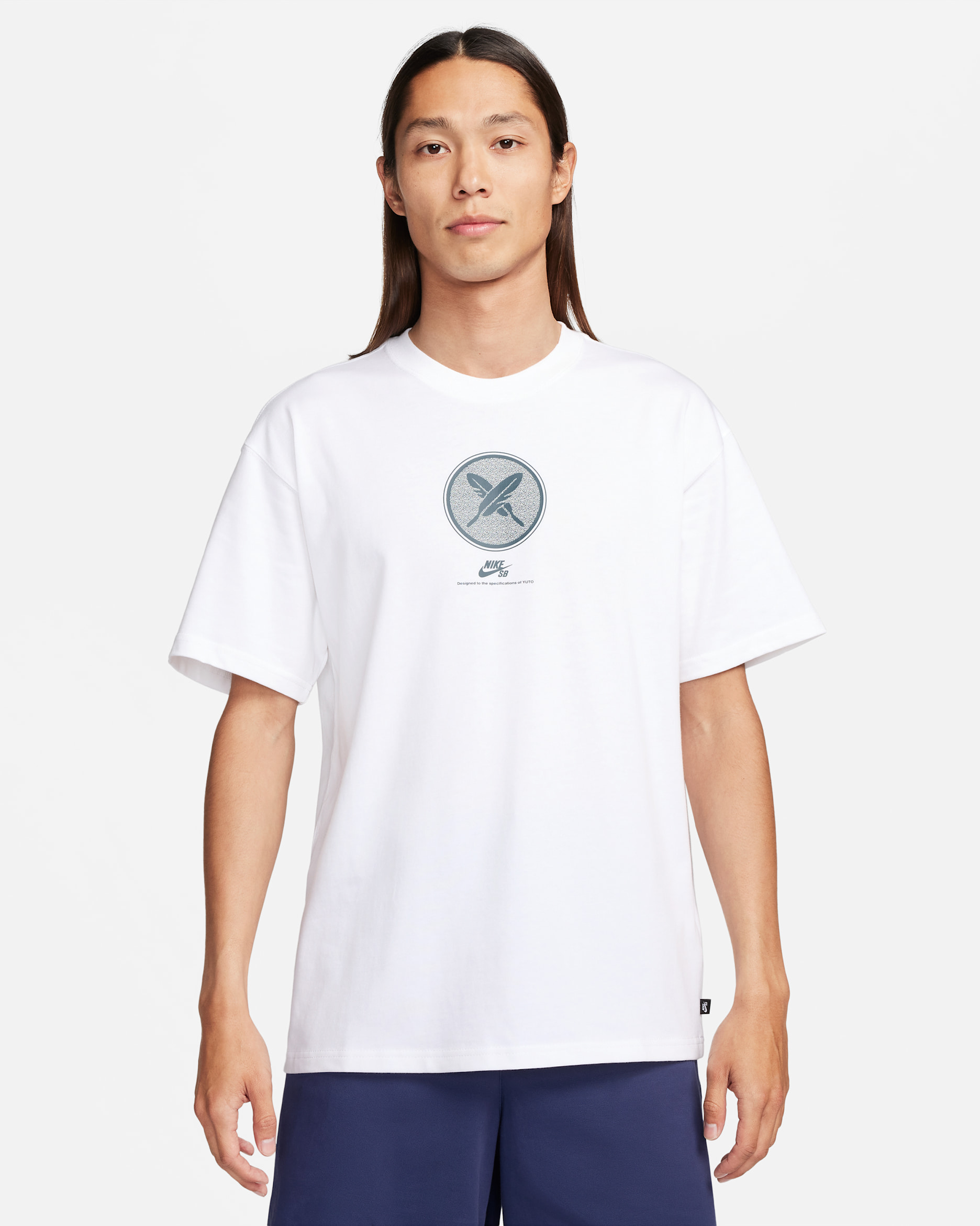 Nike SB Yuto Max90 Skate T-Shirt - White/Deep Jungle