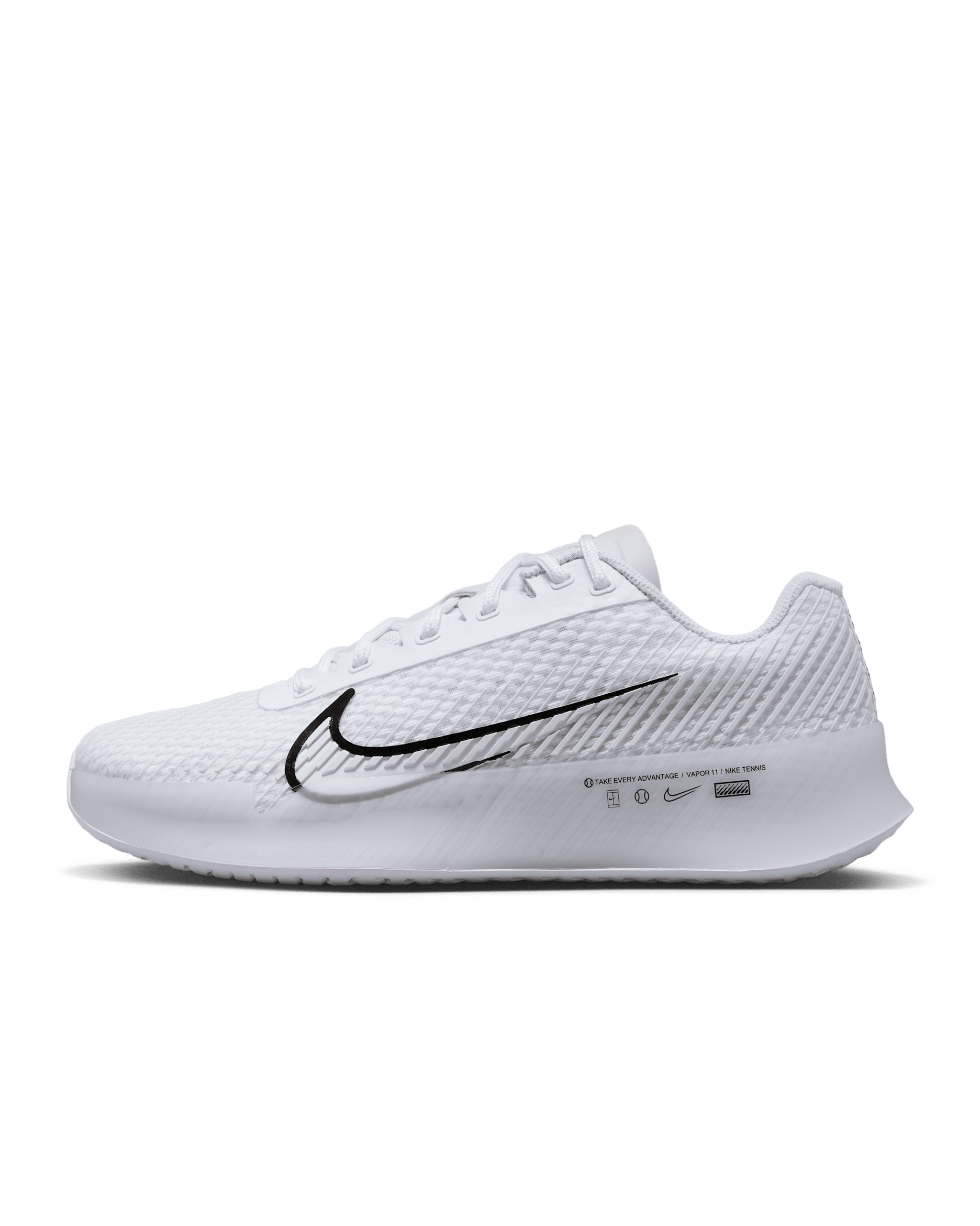NikeCourt Air Zoom Vapor 11 Women's Hard Court Tennis Shoes - White/Summit White/Black