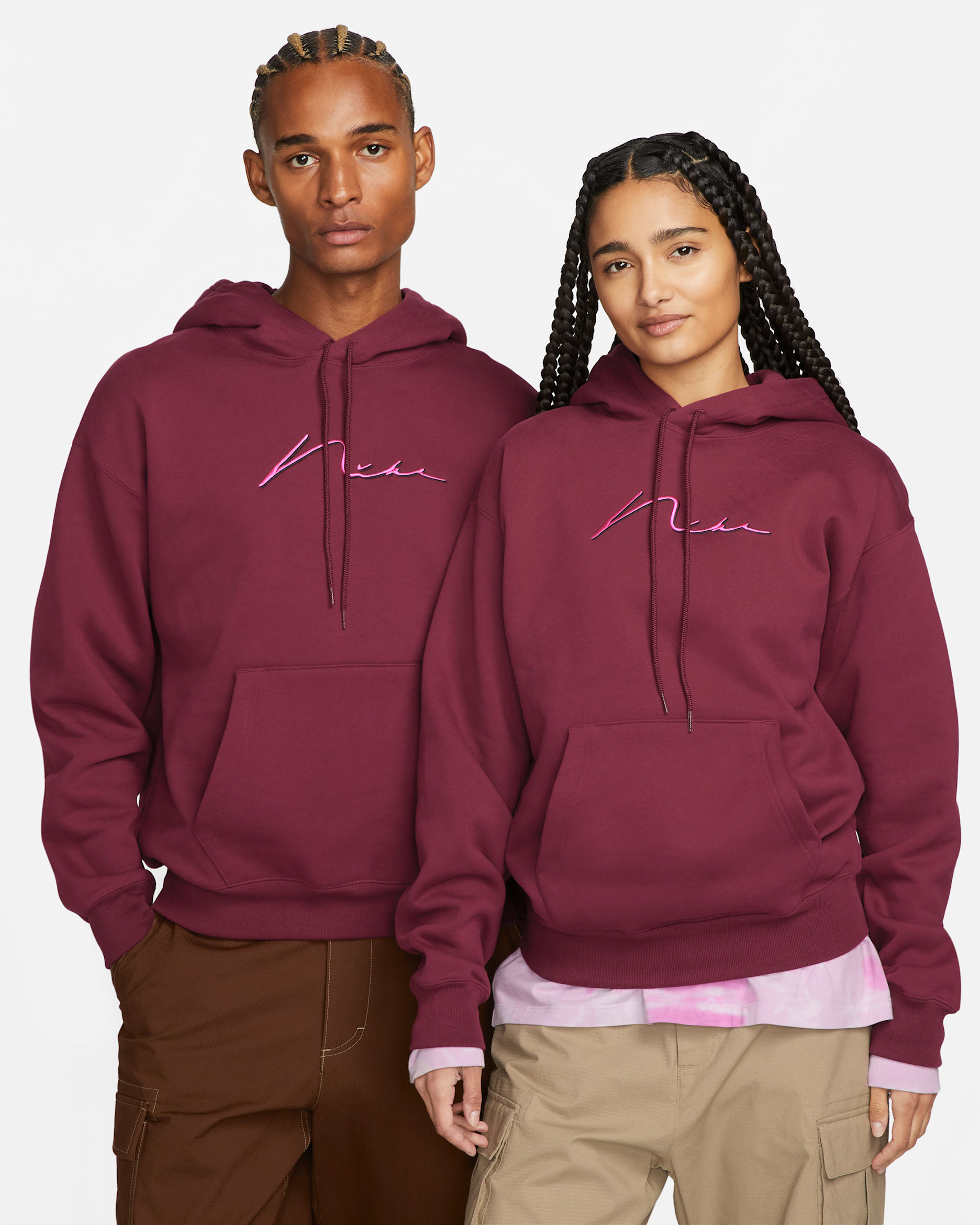 Nike SB Fleece Skate Hoodie - Dark Beetroot/Active Pink