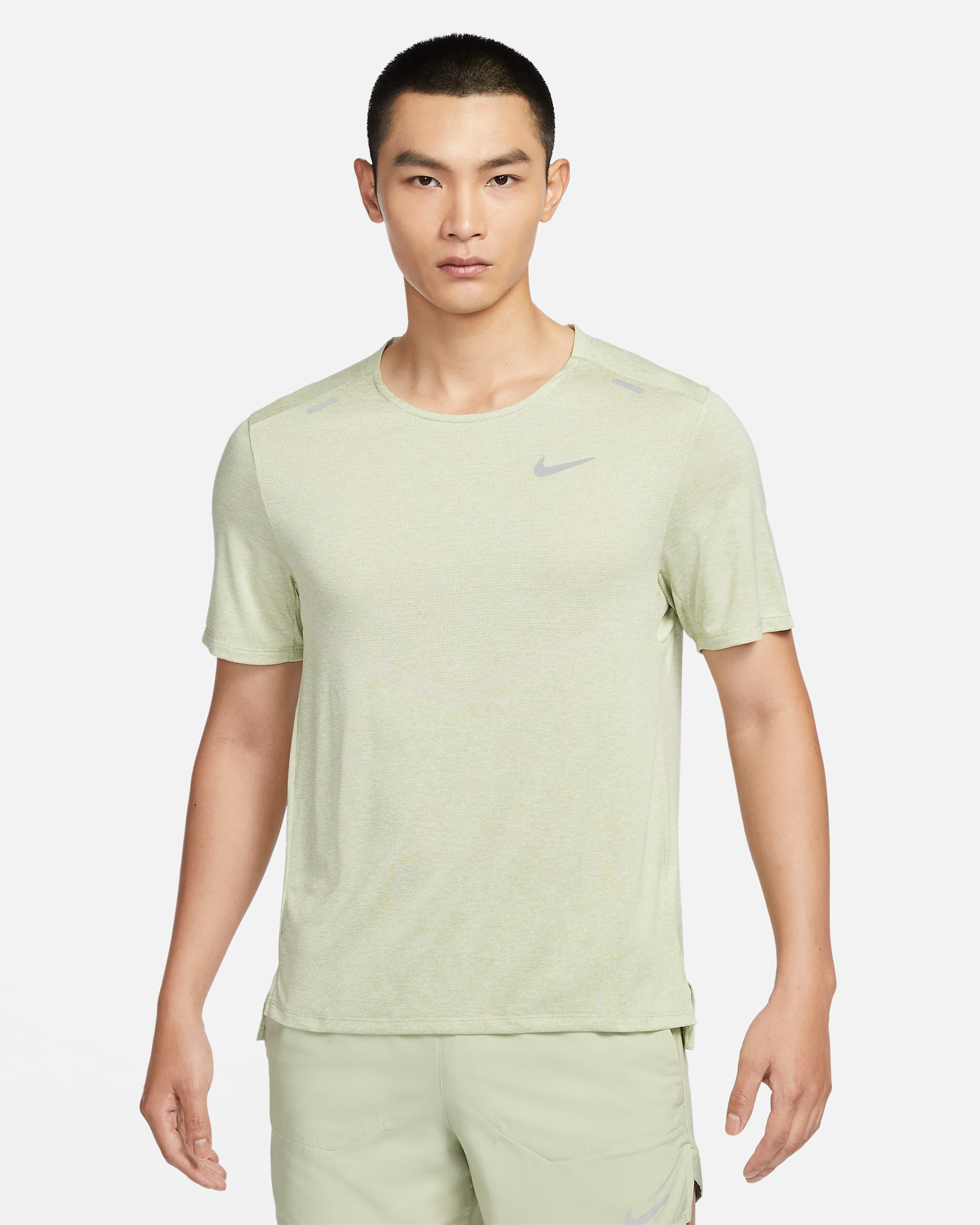 Nike Dri-FIT Rise 365 男款短袖跑步上衣 - Olive Aura/Heather