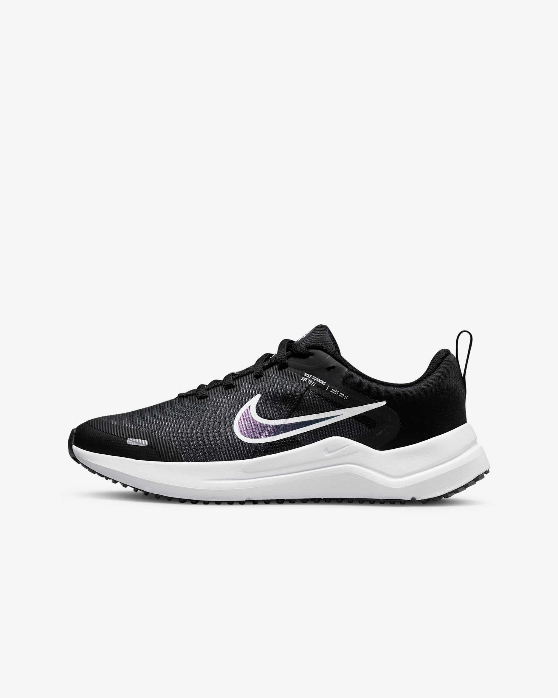 Nike Downshifter 12 Older Kids' Road Running Shoes - Black/Dark Smoke Grey/White