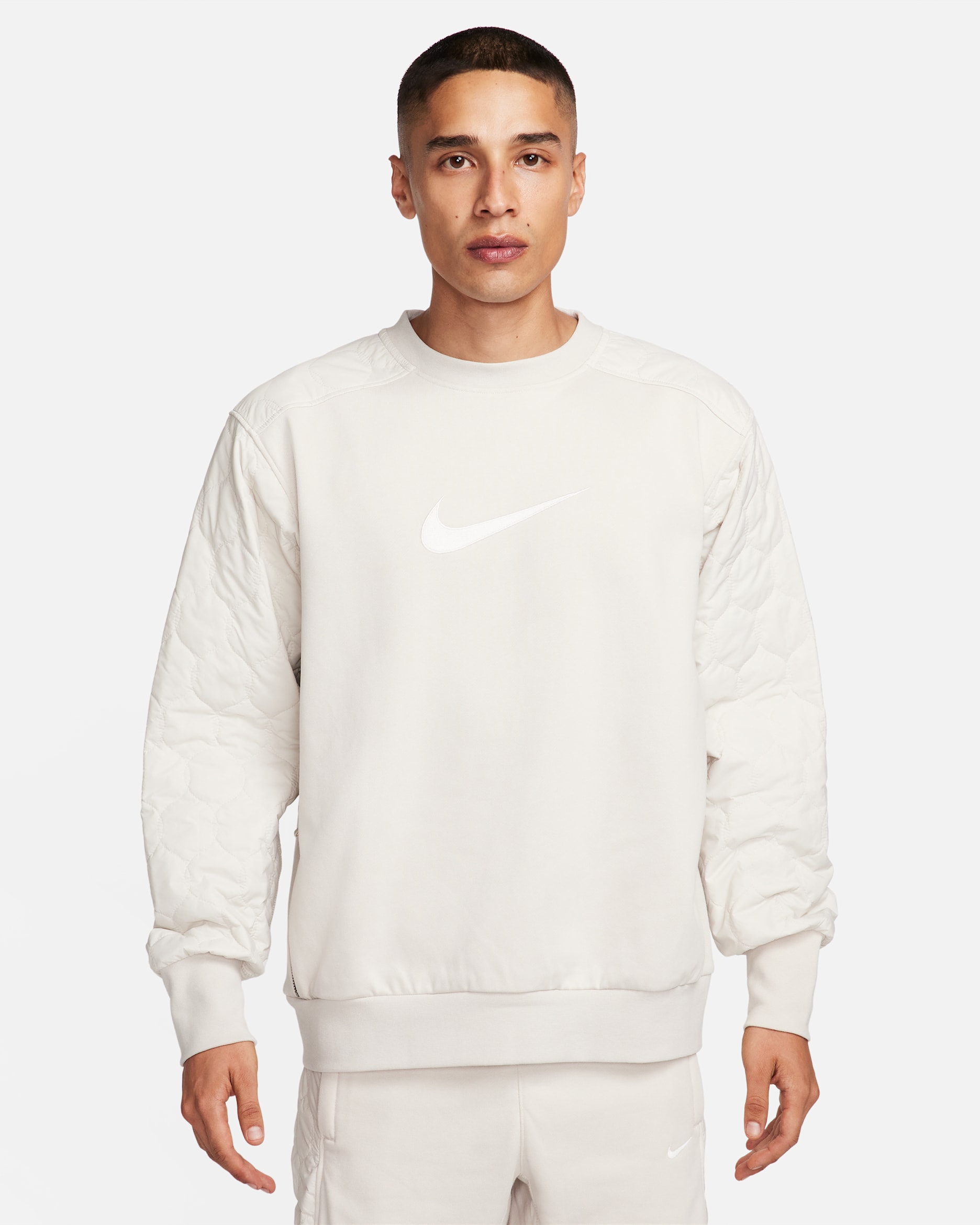 Sudadera de cuello redondo de básquetbol para hombre Nike Standard Issue - Marrón verdoso claro/Vela