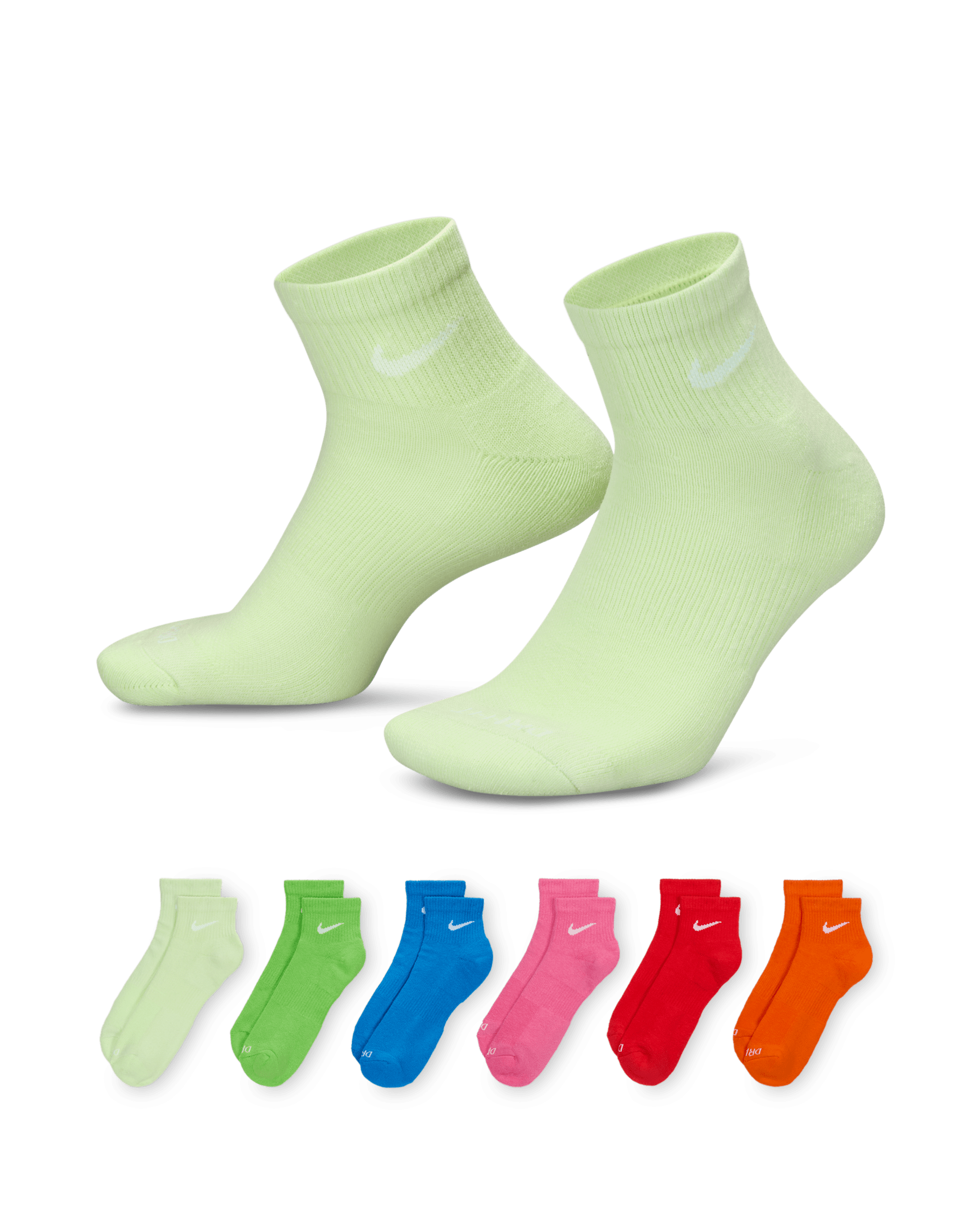 Nike Everyday Plus Cushioned Training Ankle Socks (6 Pairs) - Multi-Color