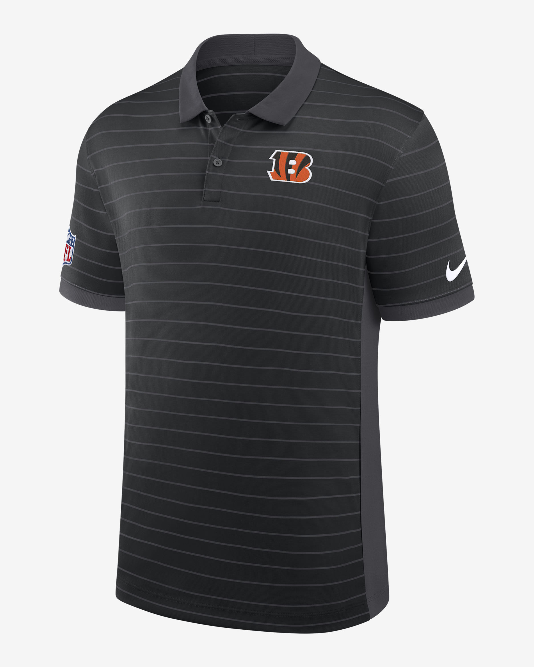 Cincinnati Bengals Sideline Victory Stripe Men's Nike Dri-FIT NFL Polo - Black