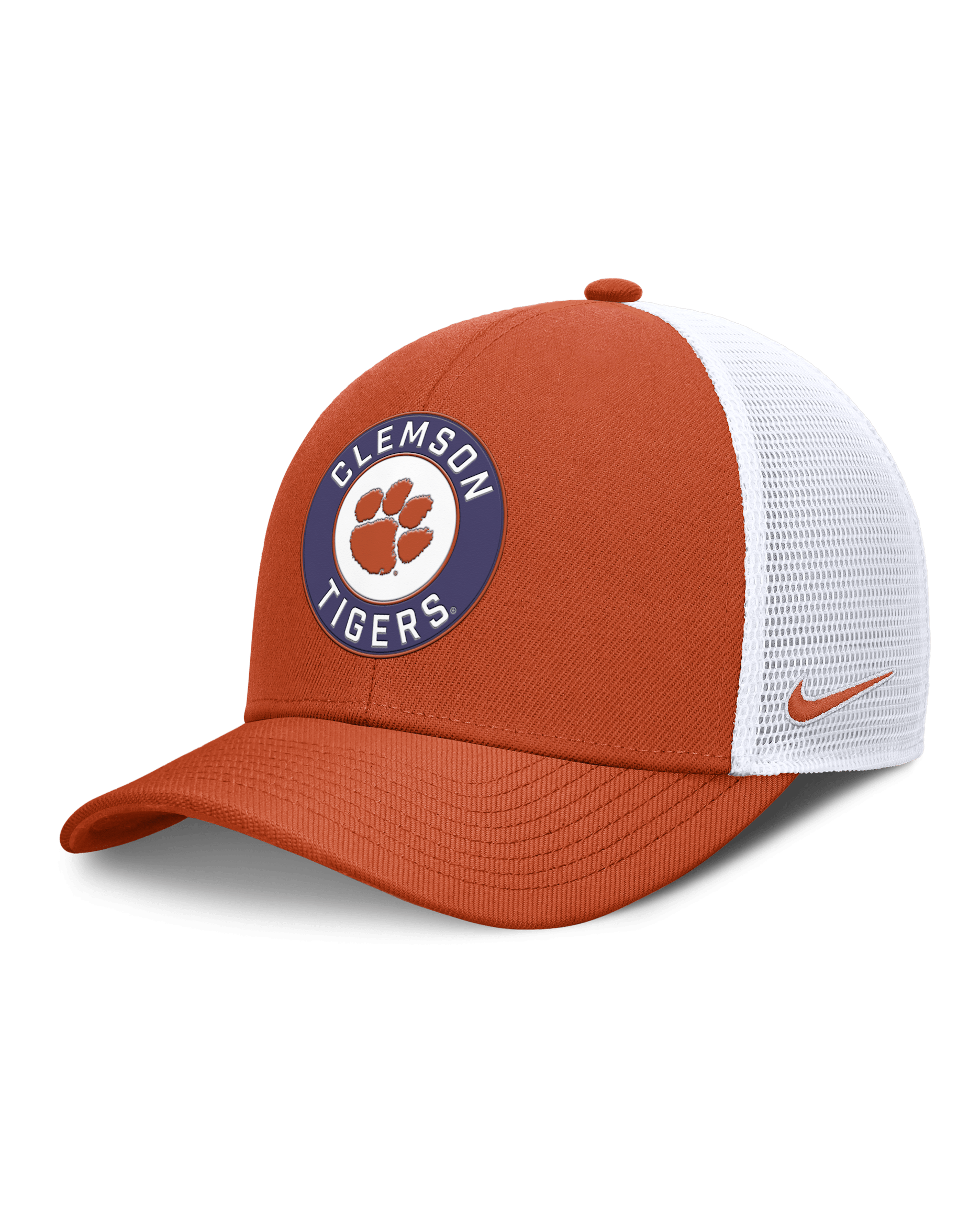 Clemson Primetime Rise Men's Nike Dri-FIT College Trucker Adjustable Hat - Orange